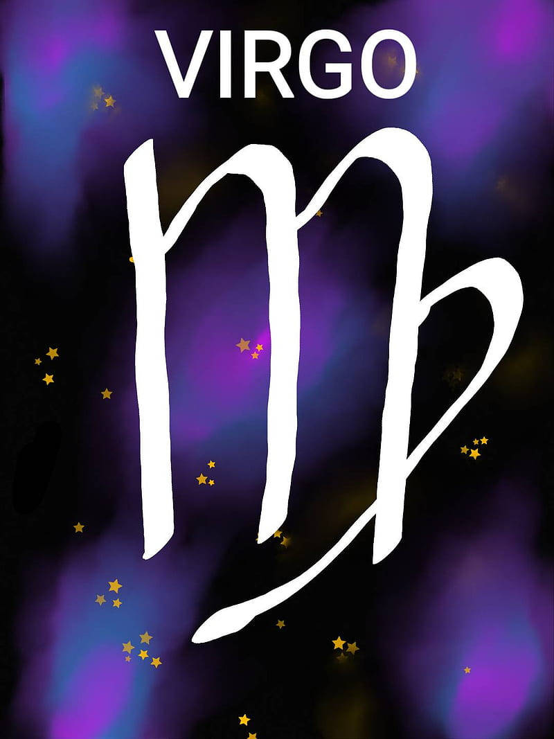Virgo Zodiac, starry night sky, purple, SD Phone Wallpaper