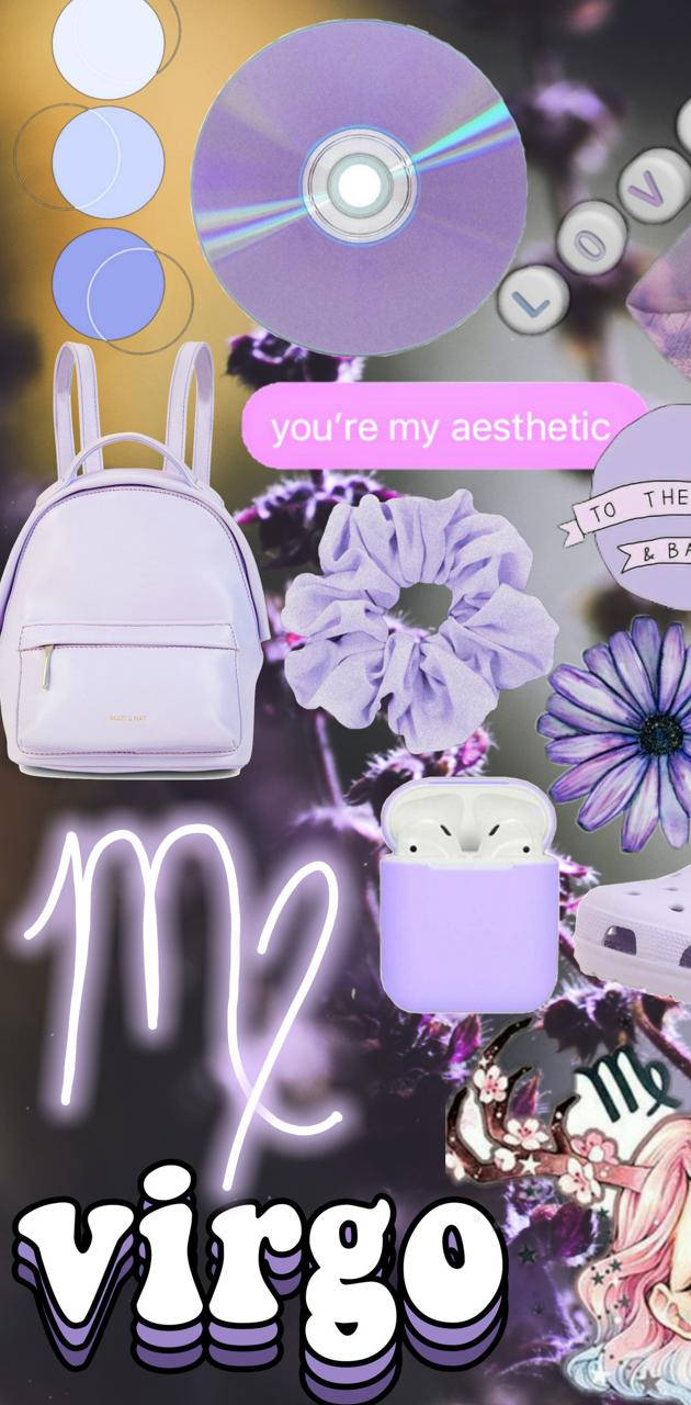 Virgo Zodiac, purple, collage, HD Phone Wallpaper