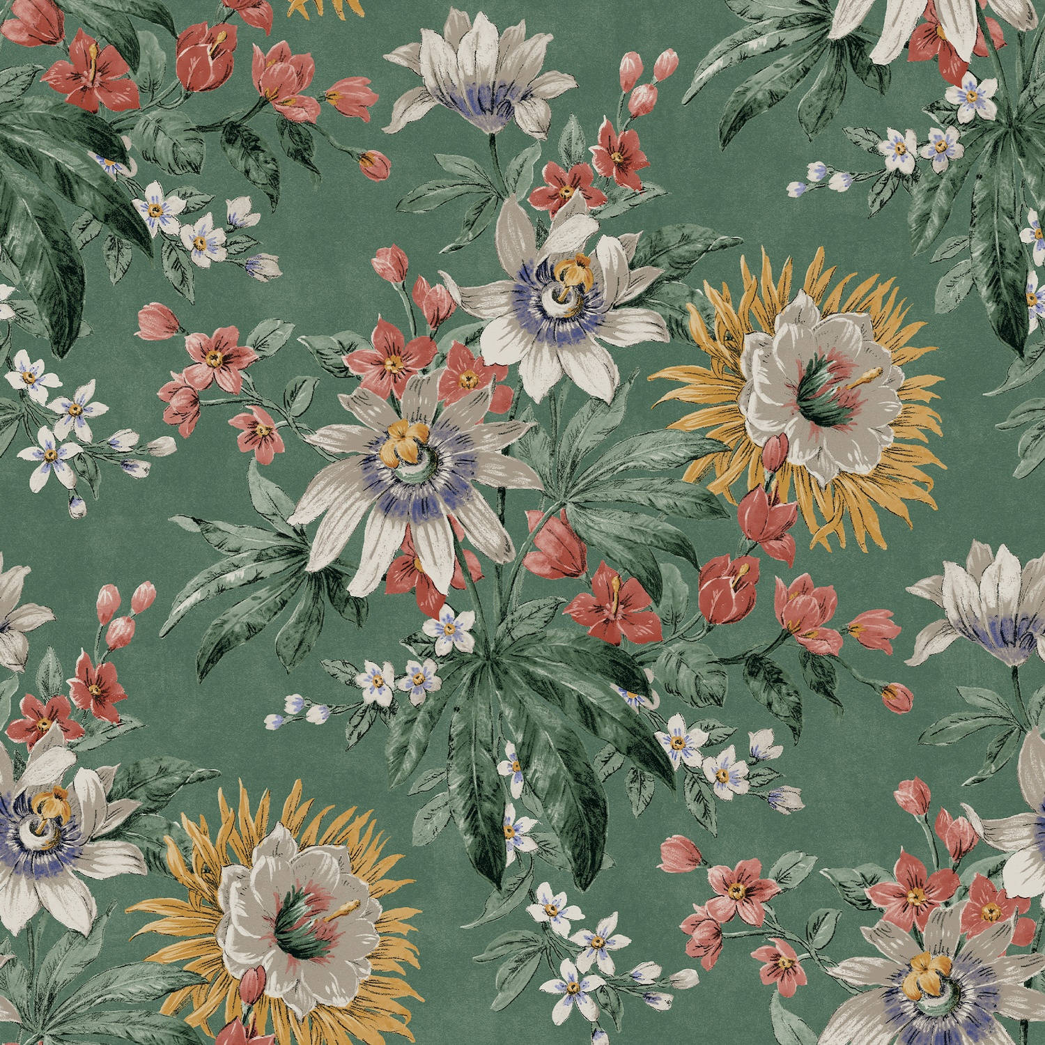 Viridian, passionflowers, blossoms, HD Desktop Wallpaper