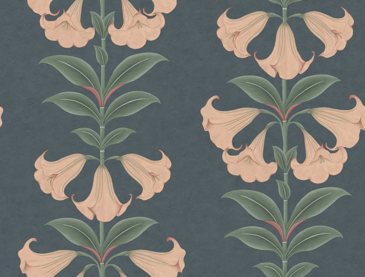 peach lilies, green leaves, textured charcoal gray wallpaper, HD Desktop Wallpaper