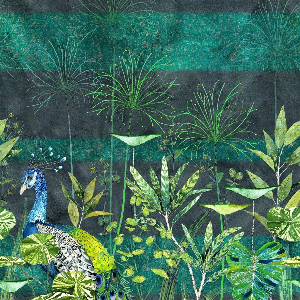 Viridian, peacock, lush green foliage, SD Desktop Wallpaper
