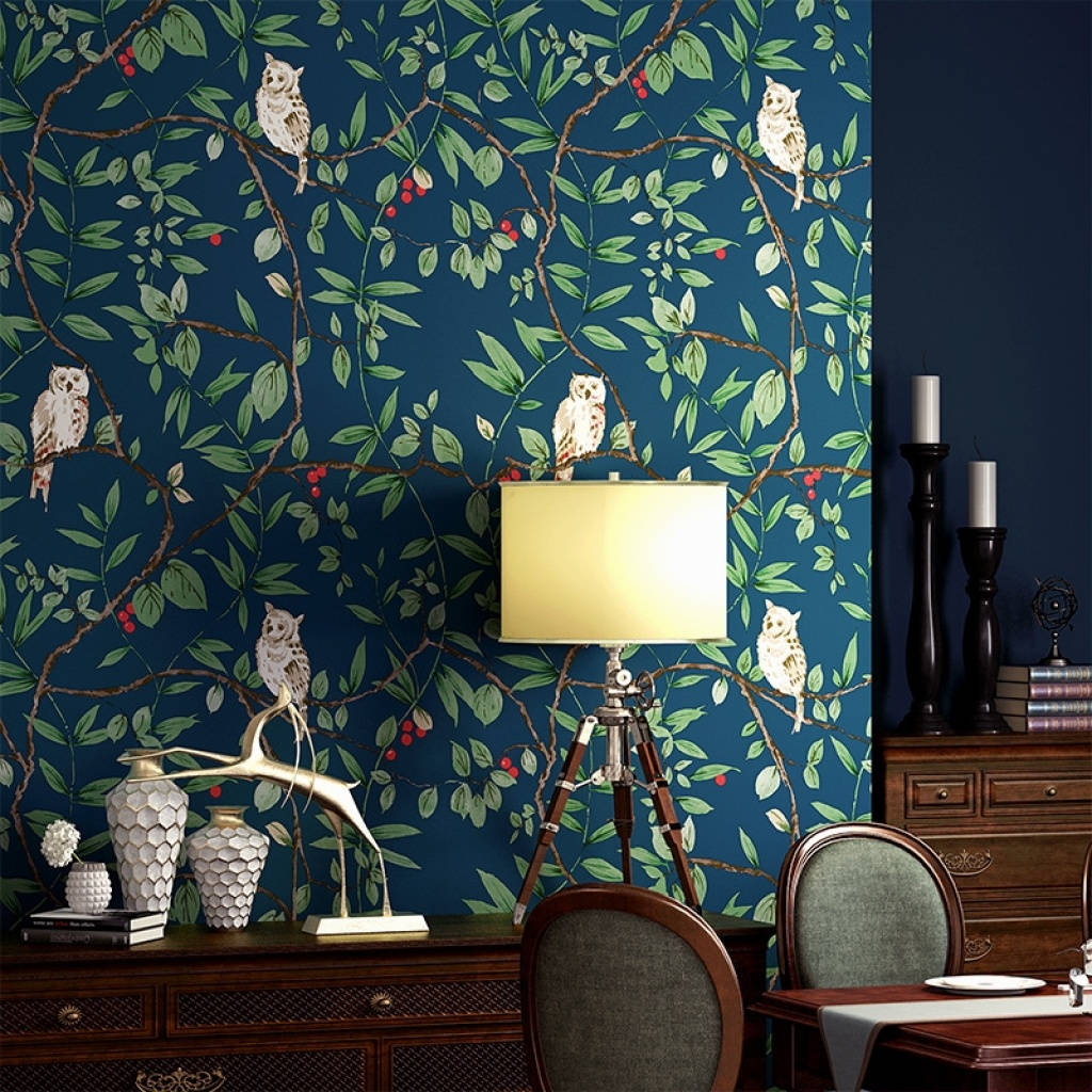 Viridian, blue wallpaper, white owls, SD Desktop Wallpaper