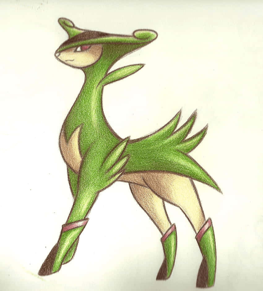 Virizion, green, cartoon deer-like creature, SD Phone Wallpaper