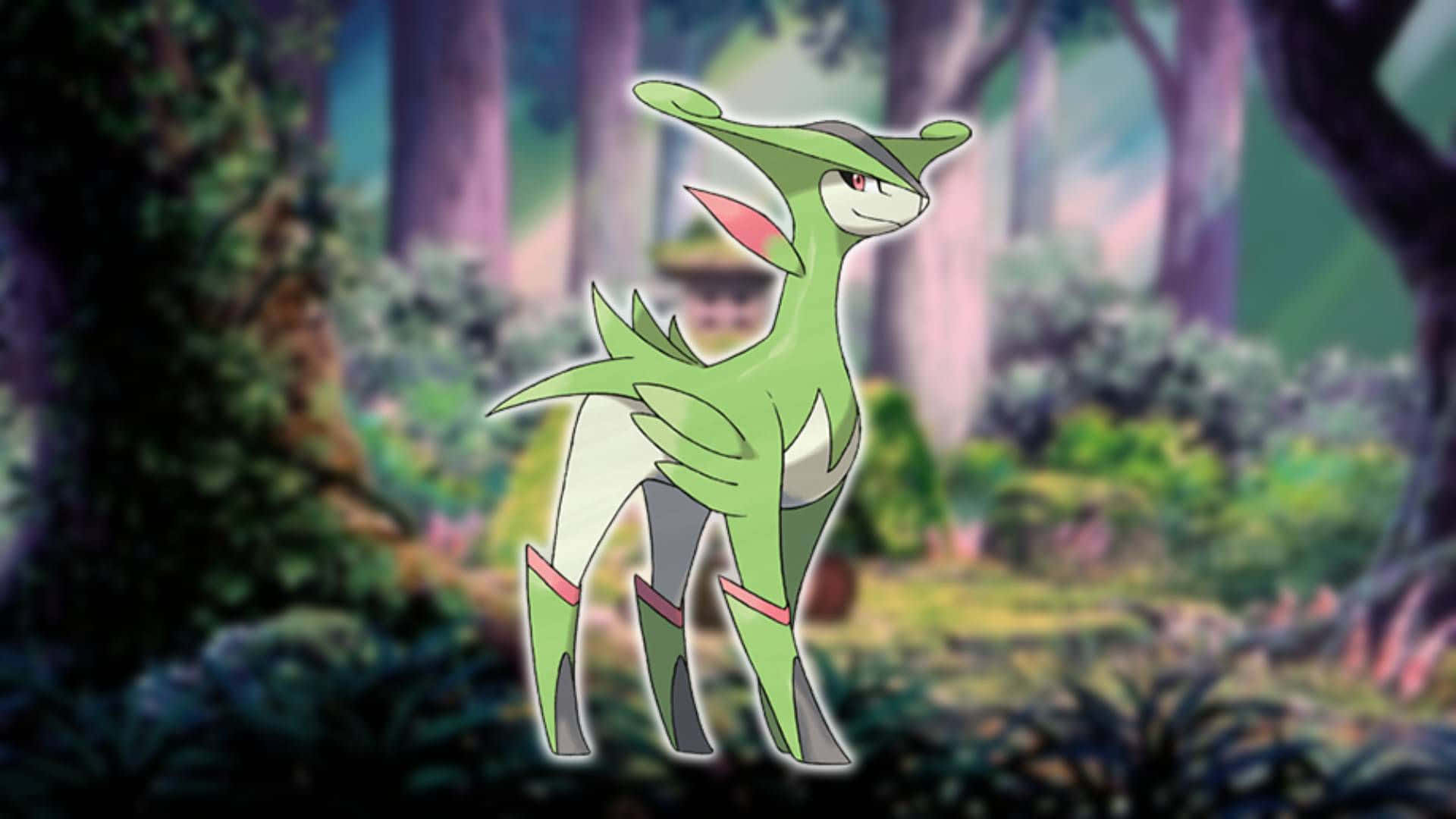 Virizion, green aesthetic, anime-style, Full HD Desktop Wallpaper