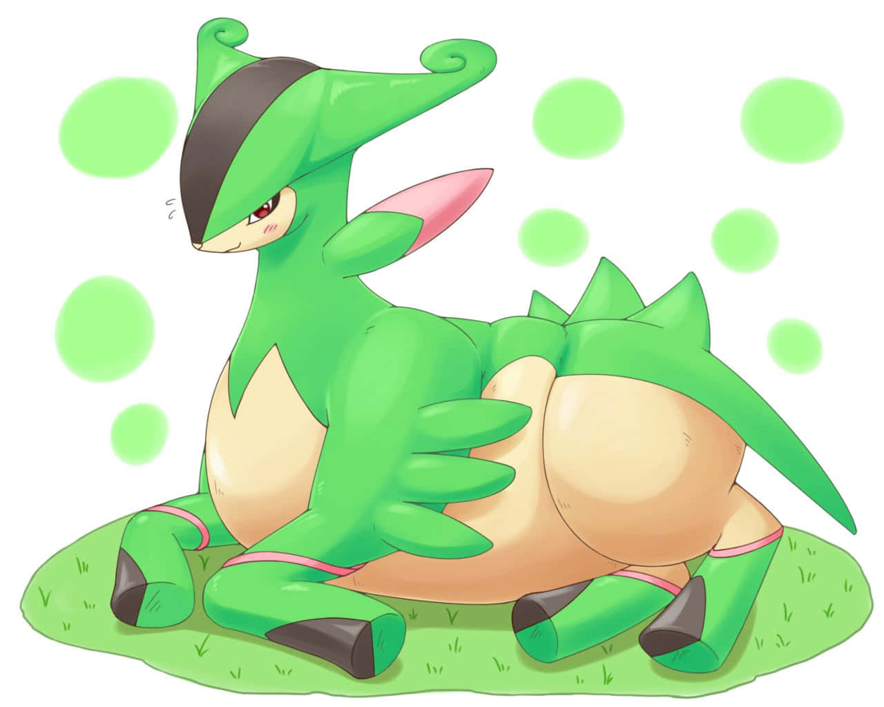 Virizion, green aesthetic, anime-style Pokémon, HD Desktop Wallpaper