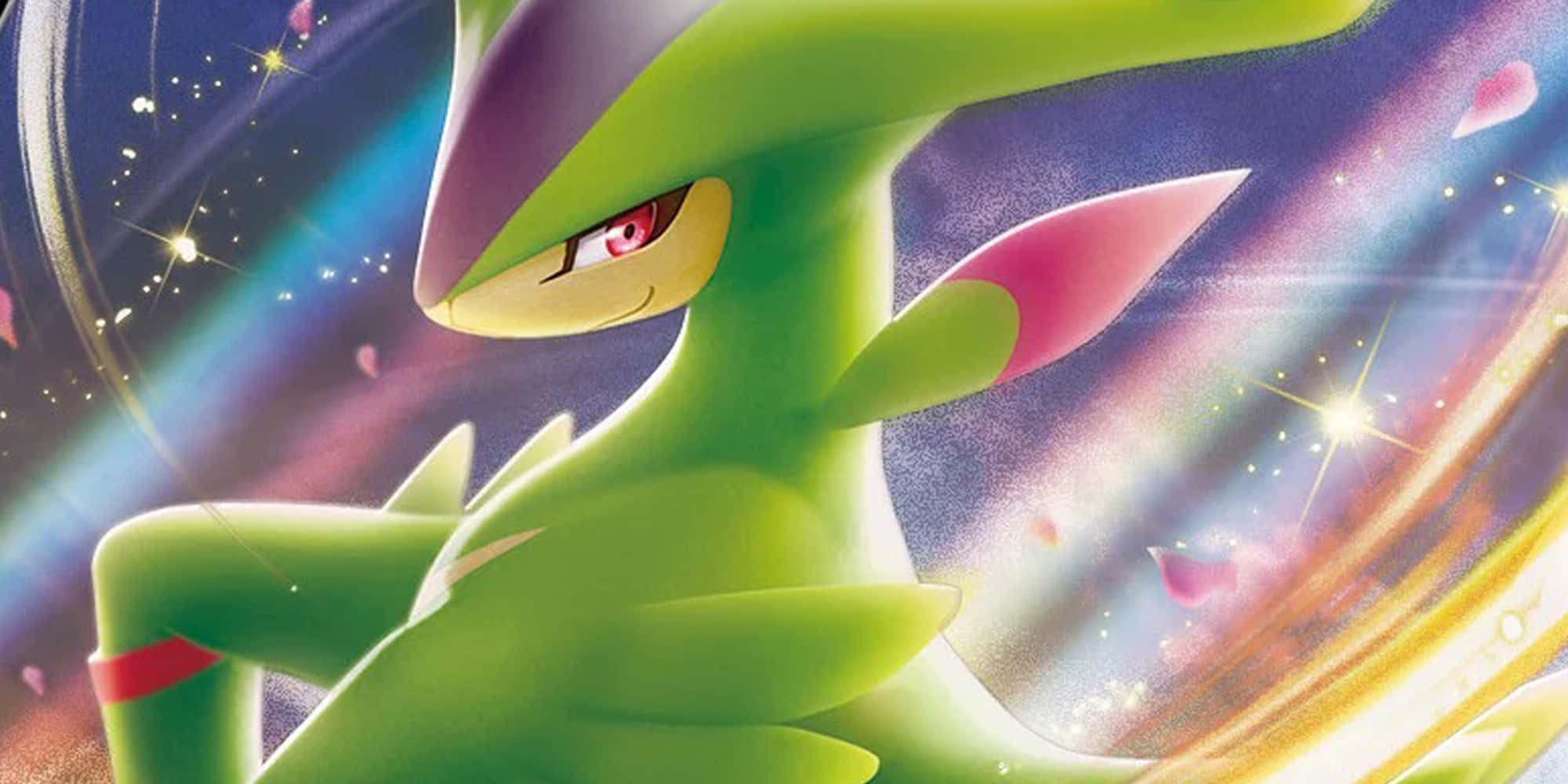Virizion, vibrant green, red eyes, Full HD Desktop Wallpaper