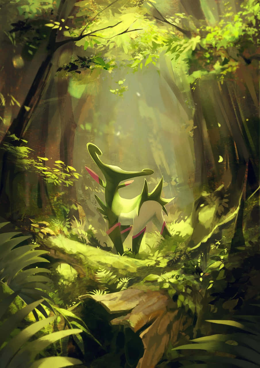Virizon, forest green, glowing green Pokémon, HD Phone Wallpaper