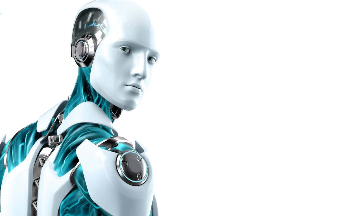 eset nod32 antivirus v7, teal circuitry, white armor, HD Desktop Wallpaper