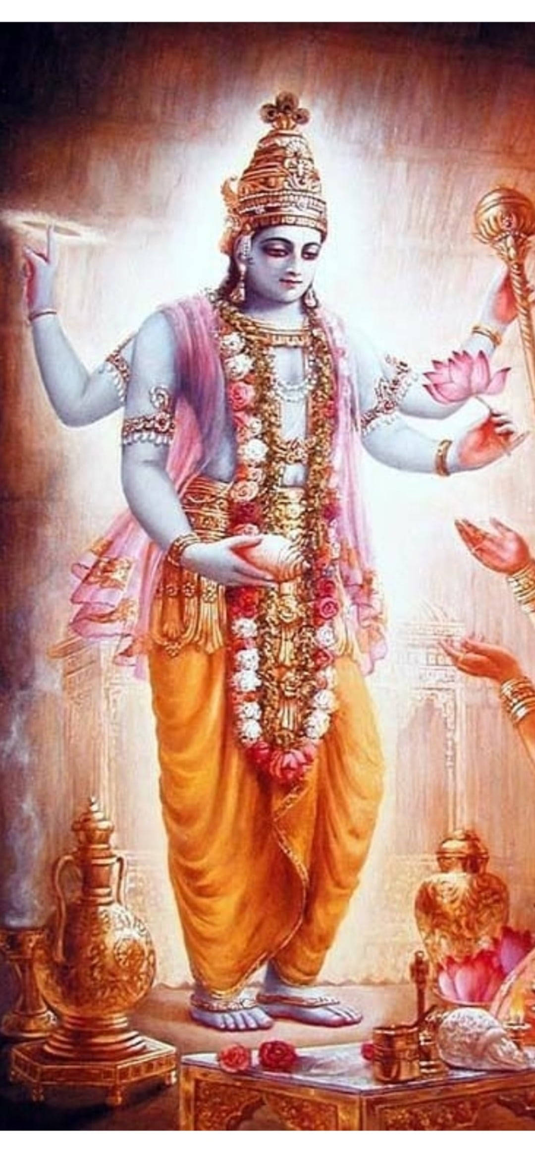 Vishnu, eighth avatar, blue-skinned, Full HD Phone Wallpaper
