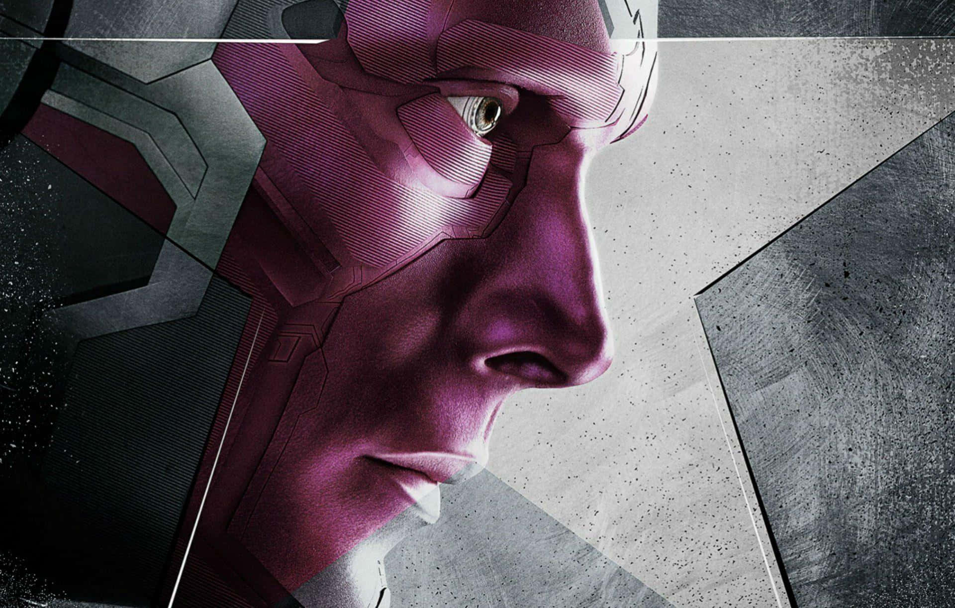 Vision Avengers, purple-skinned superhero, metallic helmet, Full HD Desktop Wallpaper