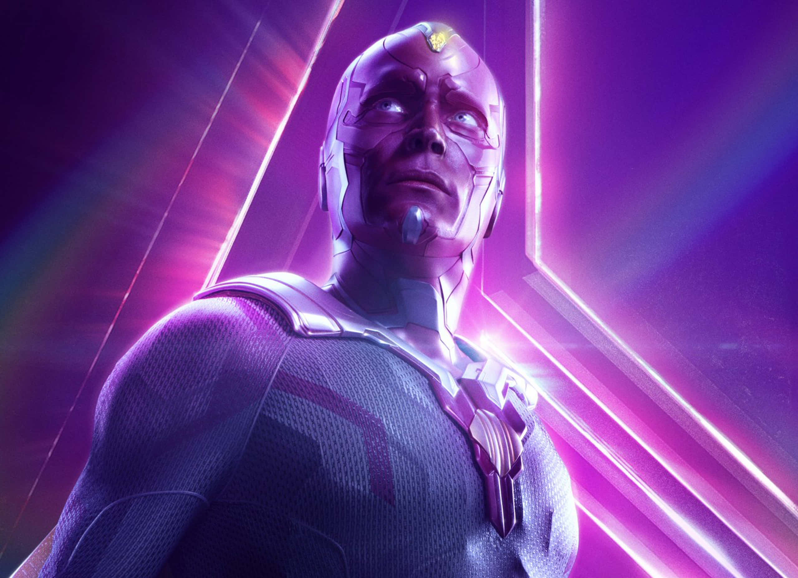 Vision, Avengers, purple-skinned, 2K Desktop Wallpaper