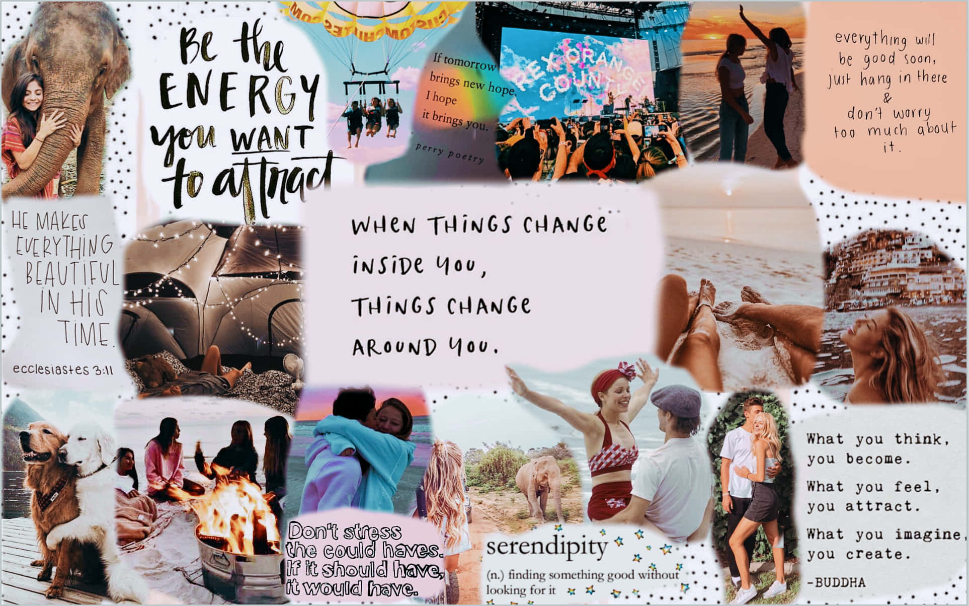 Vision Board, collage, inspirational quotes, Full HD Desktop Wallpaper