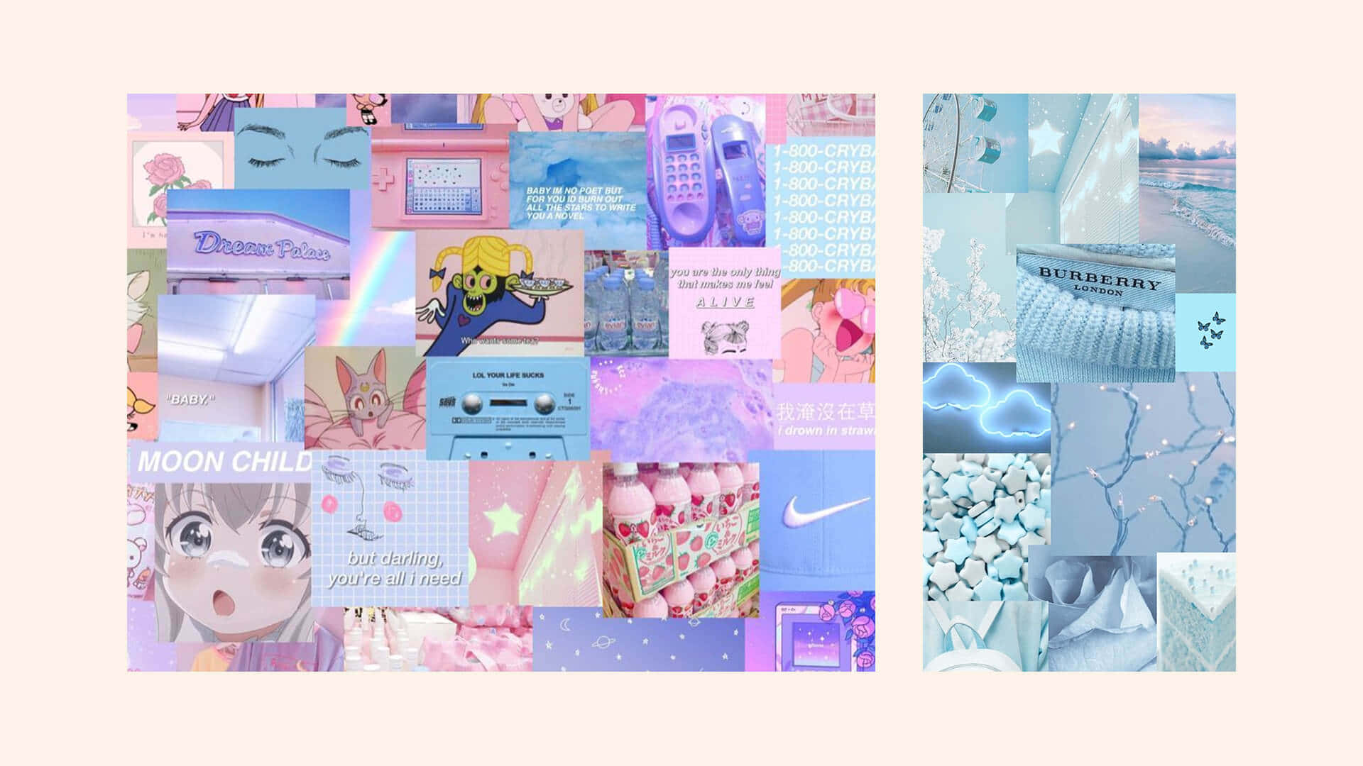anime characters, retro tech, pastel aesthetic, Full HD Desktop Wallpaper