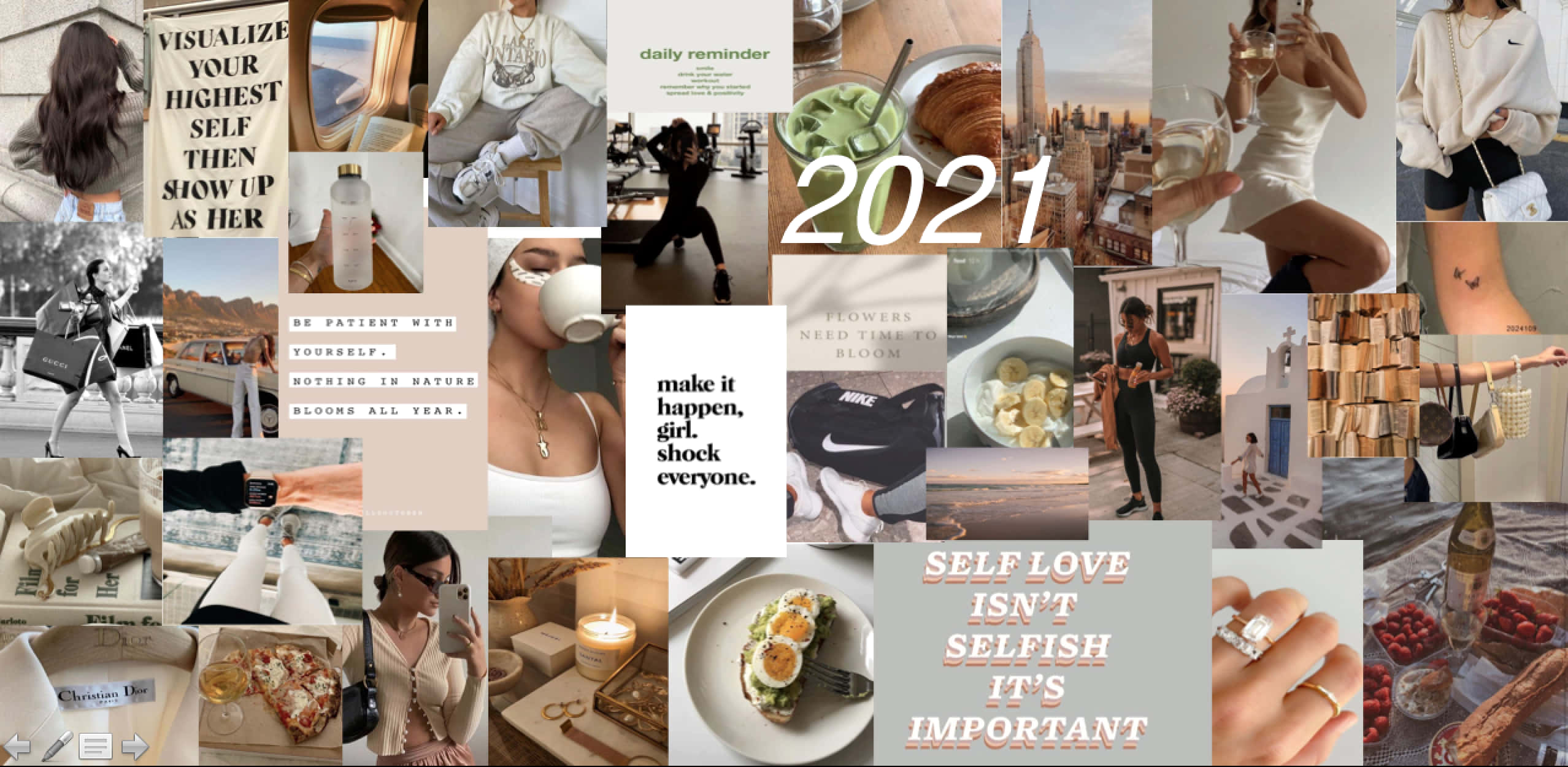 2021, motivational collage, selfies, Full HD Desktop Wallpaper