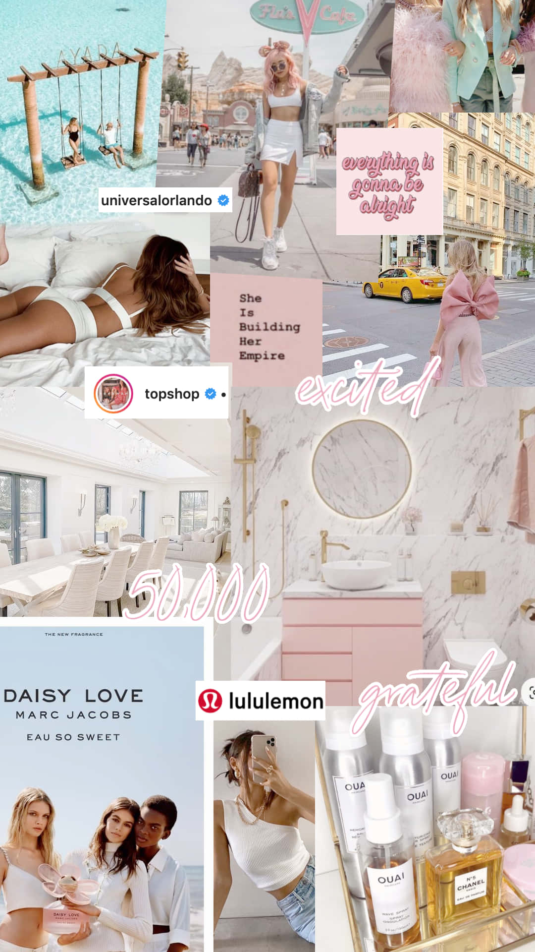 pink marble bathrooms, beach swings, fashion ads, Full HD Phone Wallpaper