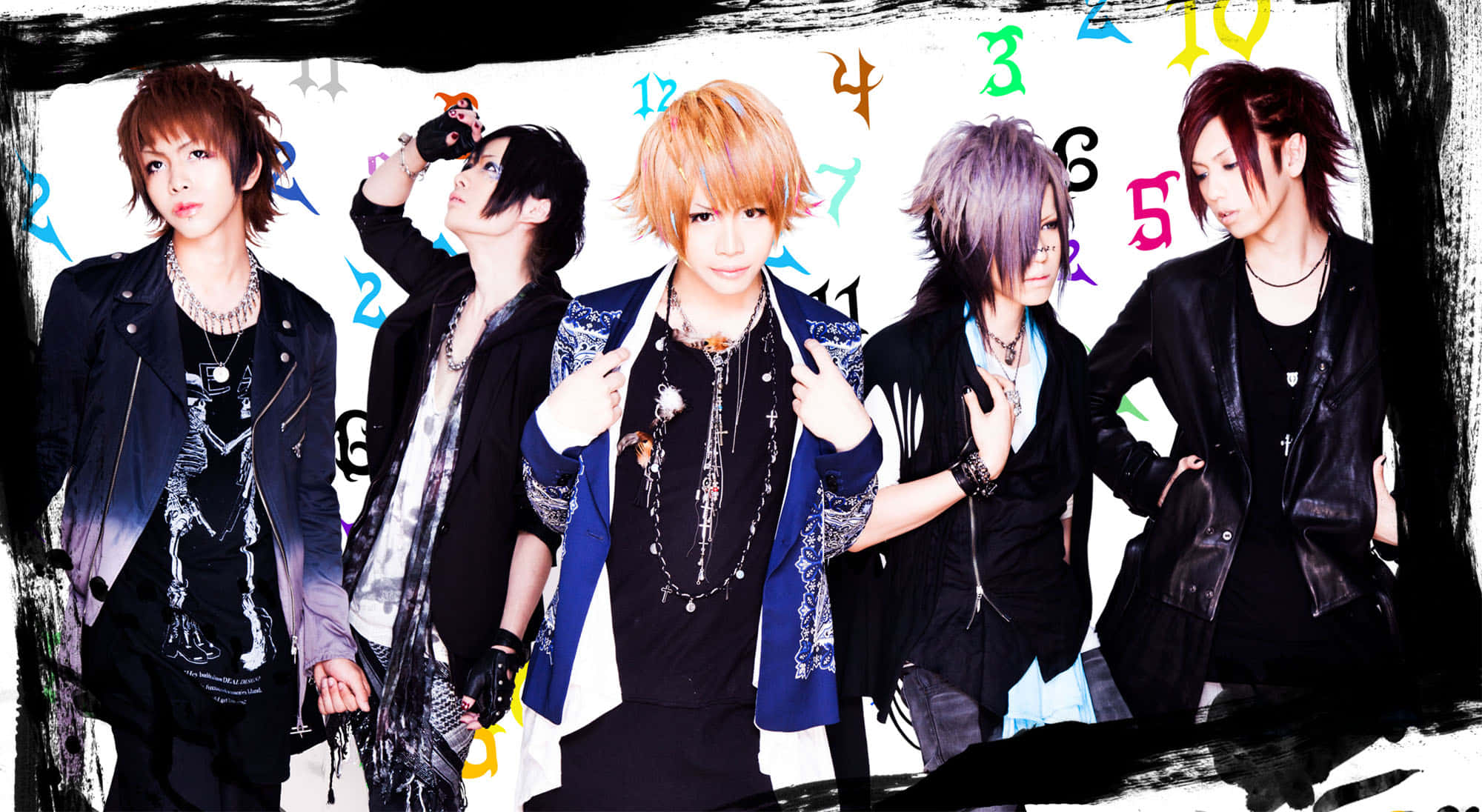 Visual Kei, anime idols, colorful hair, Full HD Desktop Wallpaper