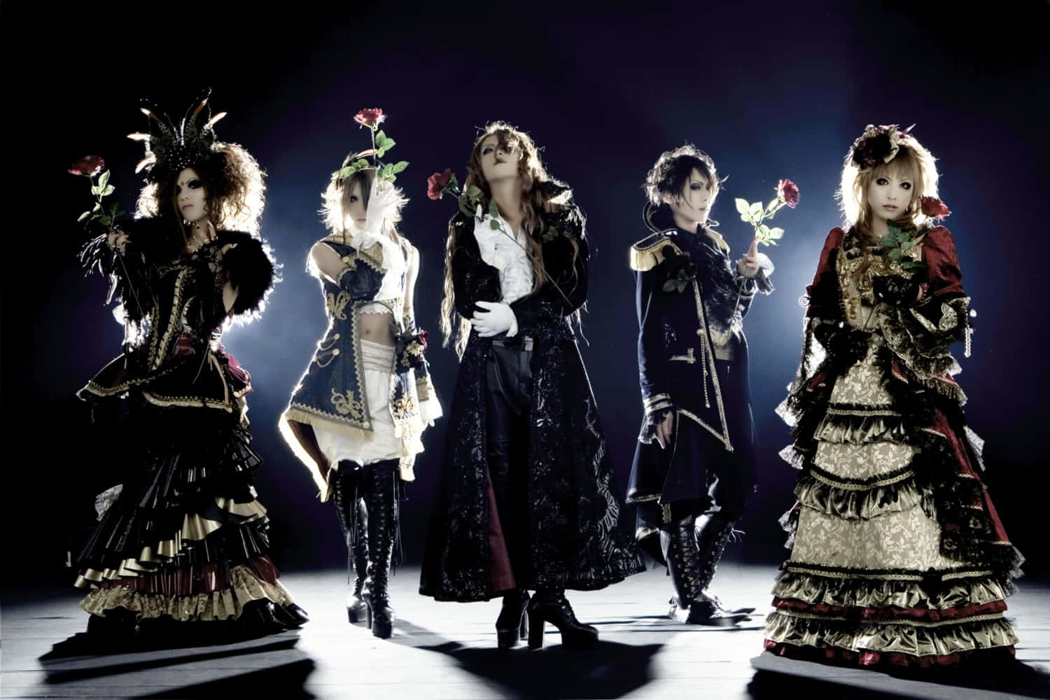 Visual Kei, gothic lolita costumes, roses, HD Desktop Wallpaper