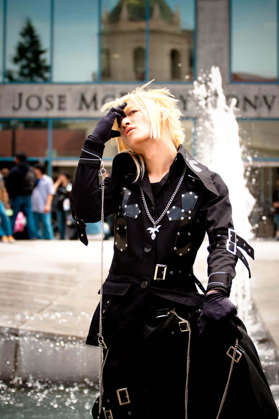 Visual Kei, spiky blonde hair, black studded outfit, HD Phone Wallpaper