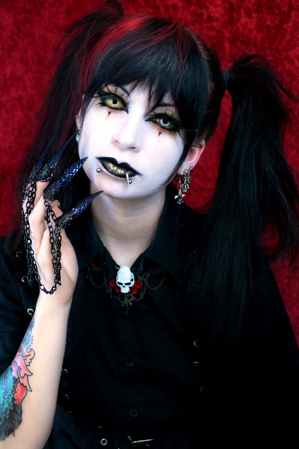 Visual Kei, pale makeup, black hair, HD Phone Wallpaper