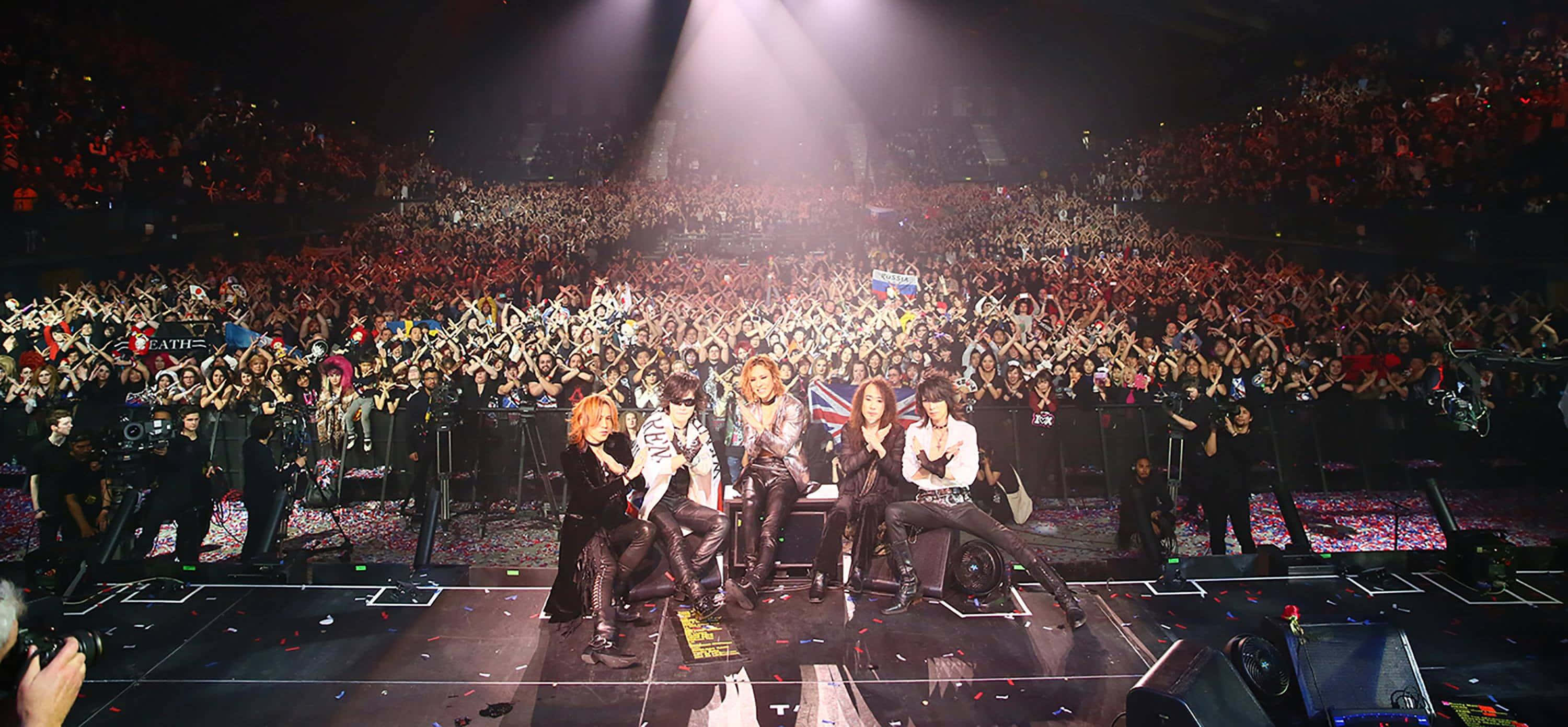 Visual Kei, lit stage, massive crowd, 2K Desktop Wallpaper