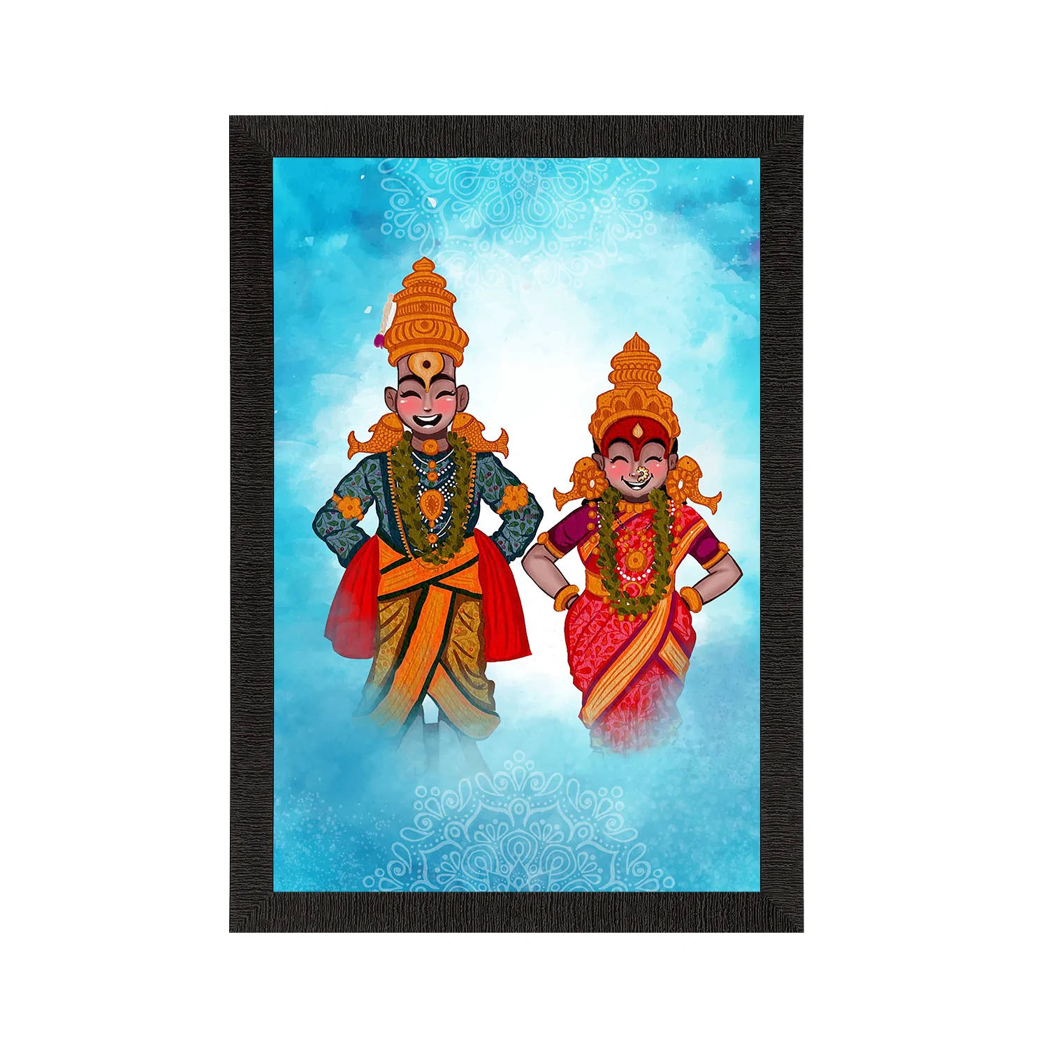 Vitthal Rukmini, Hindu deities, vibrant traditional attire, HD Desktop Wallpaper