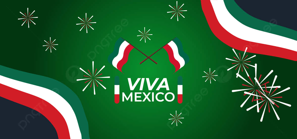 Viva Mexico, green background, red white and green stripes, SD Desktop Wallpaper