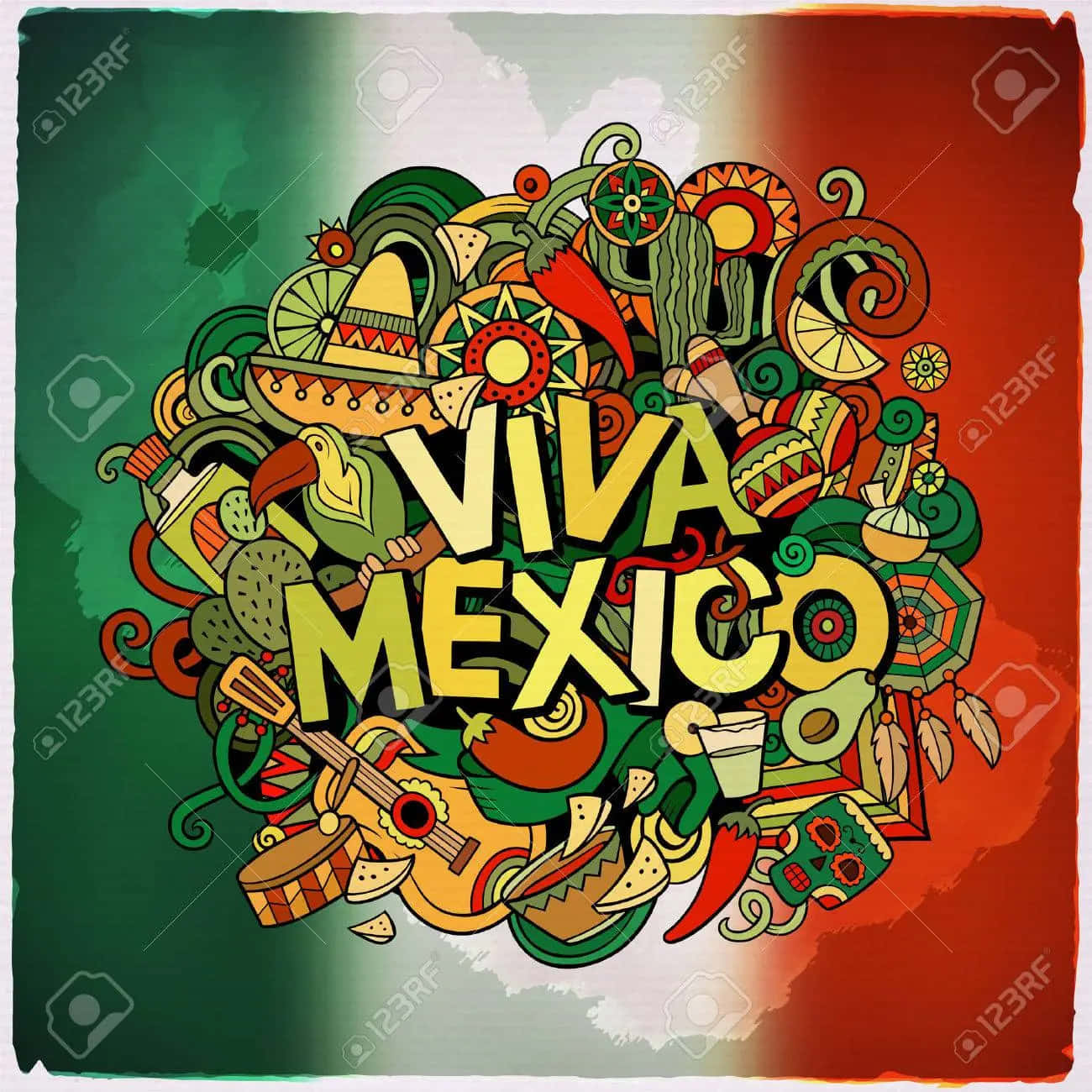 Viva Mexico, sombreros, guitars, HD Desktop Wallpaper