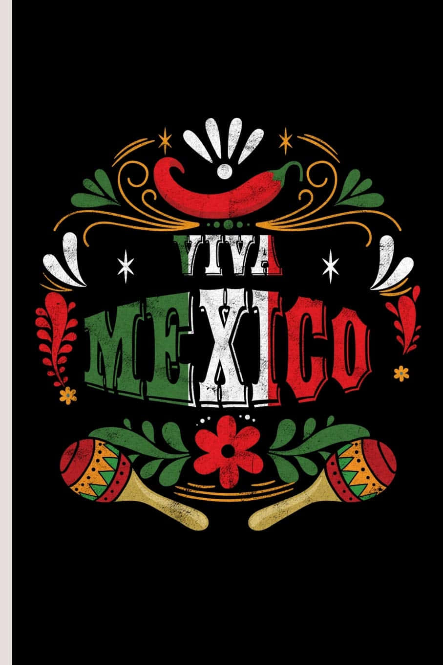 Viva Mexico, national colors, chili pepper maracas, HD Phone Wallpaper