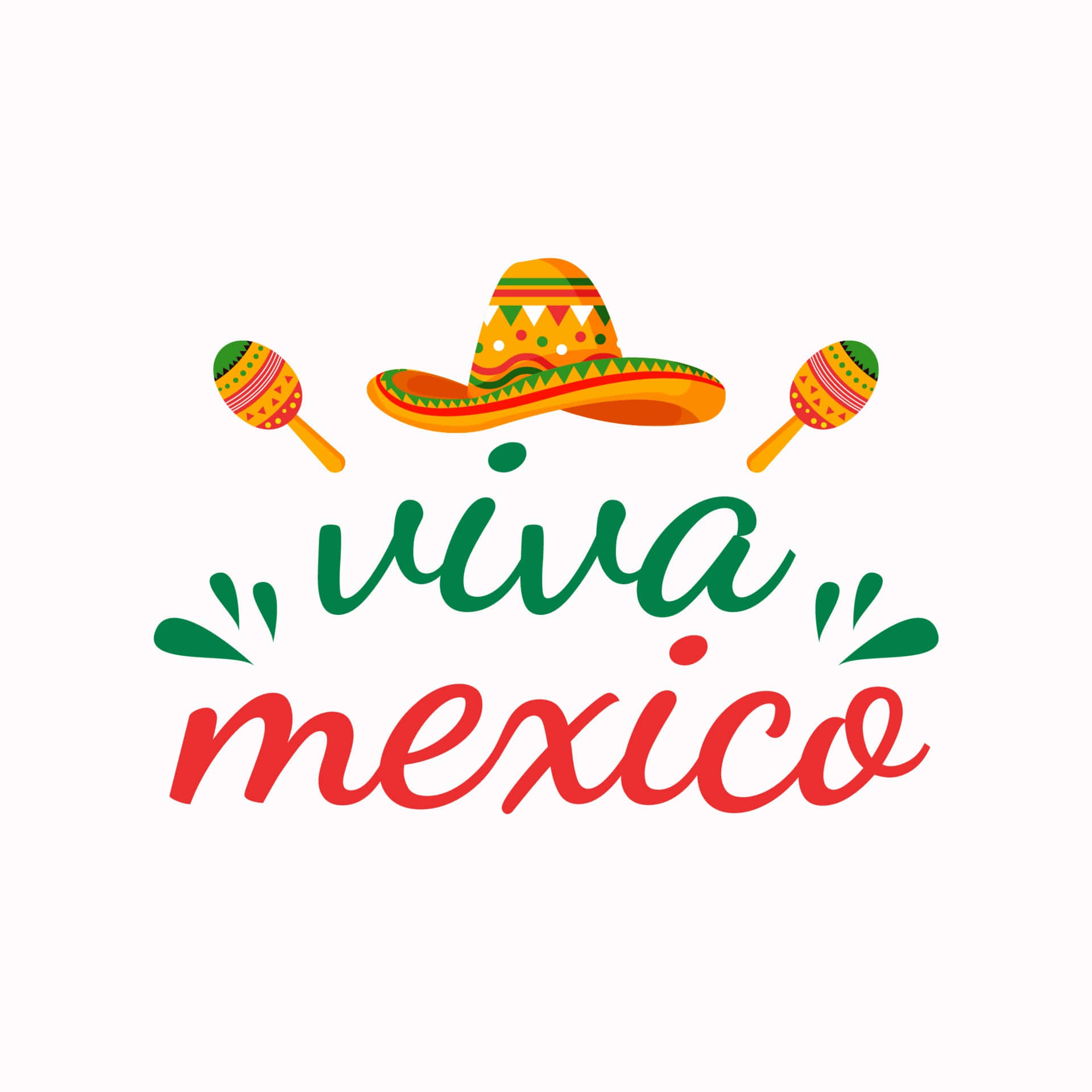viva mexico, sombrero, maracas, Full HD Desktop Wallpaper