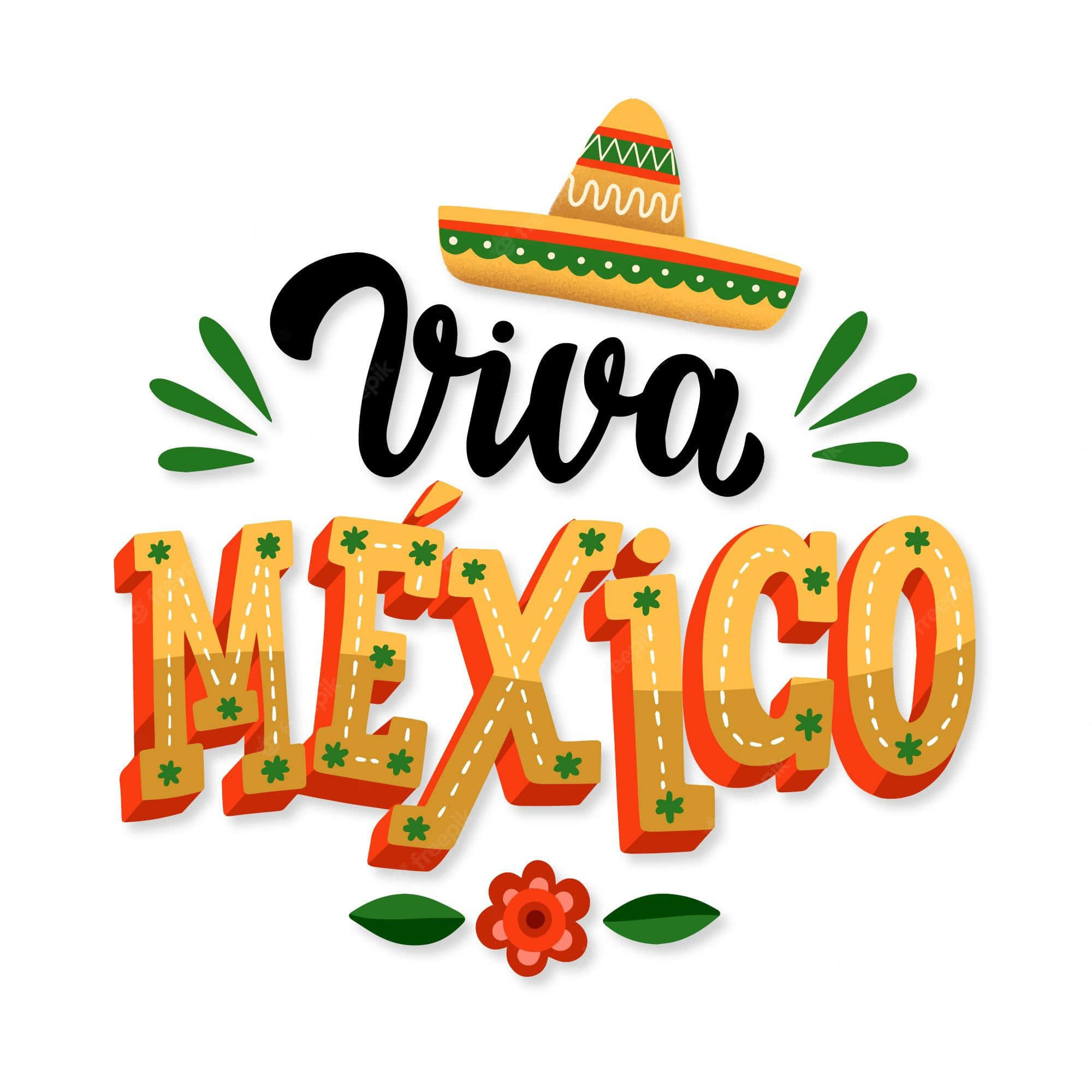 Viva Mexico, sombrero, marigold, Full HD Desktop Wallpaper