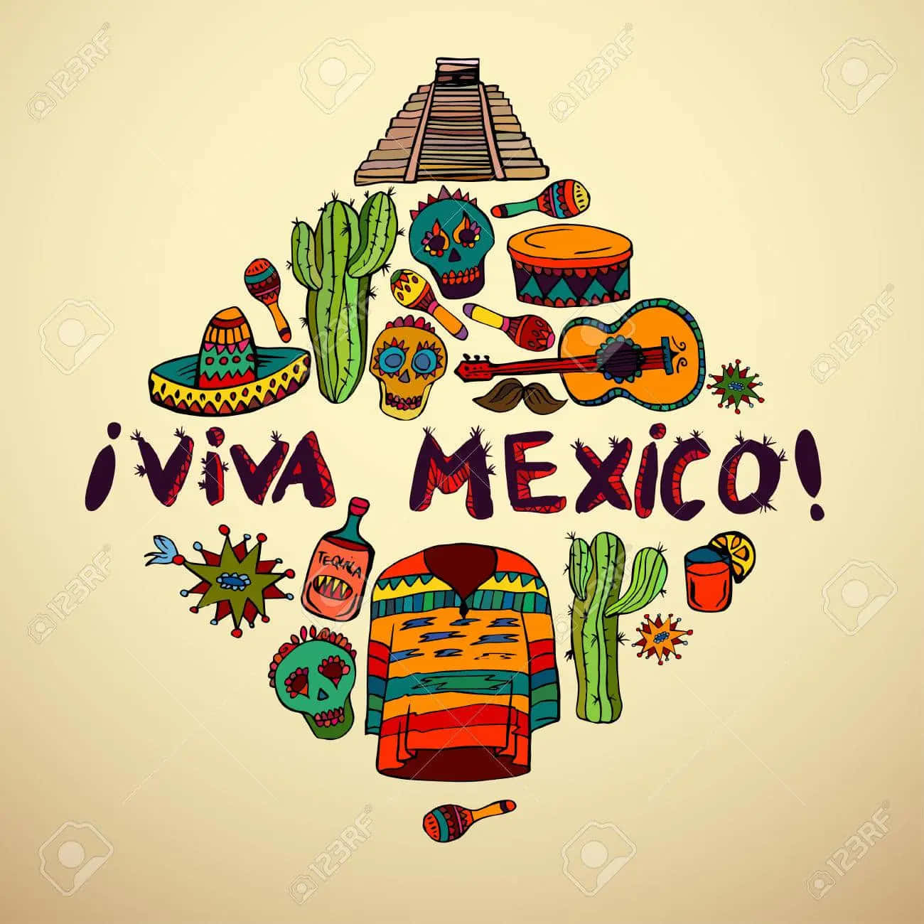 Viva Mexico, ¡Viva Mexico!, skulls, HD Desktop Wallpaper