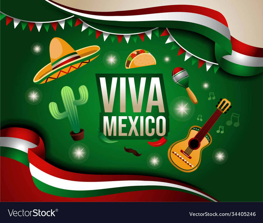 Viva Mexico, sombrero, guitar, SD Desktop Wallpaper