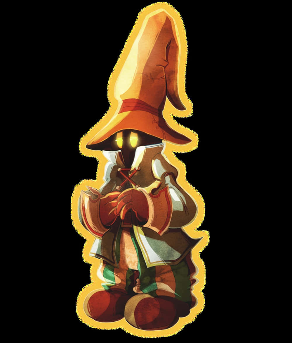 Vivi Ornitier, black mage, tall orange hat, SD Phone Wallpaper