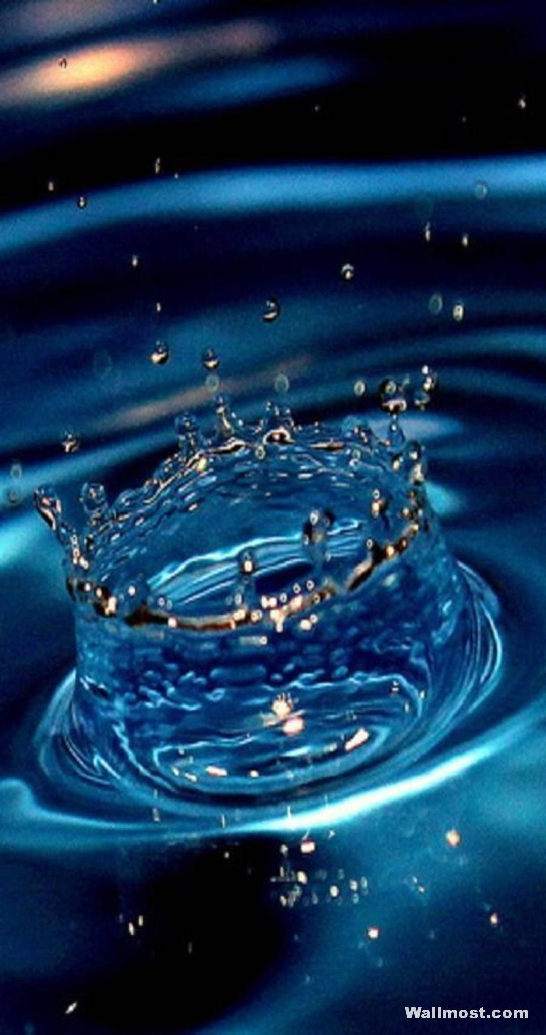 Vivo Y11, deep blue water, crown of droplets, Full HD Phone Wallpaper