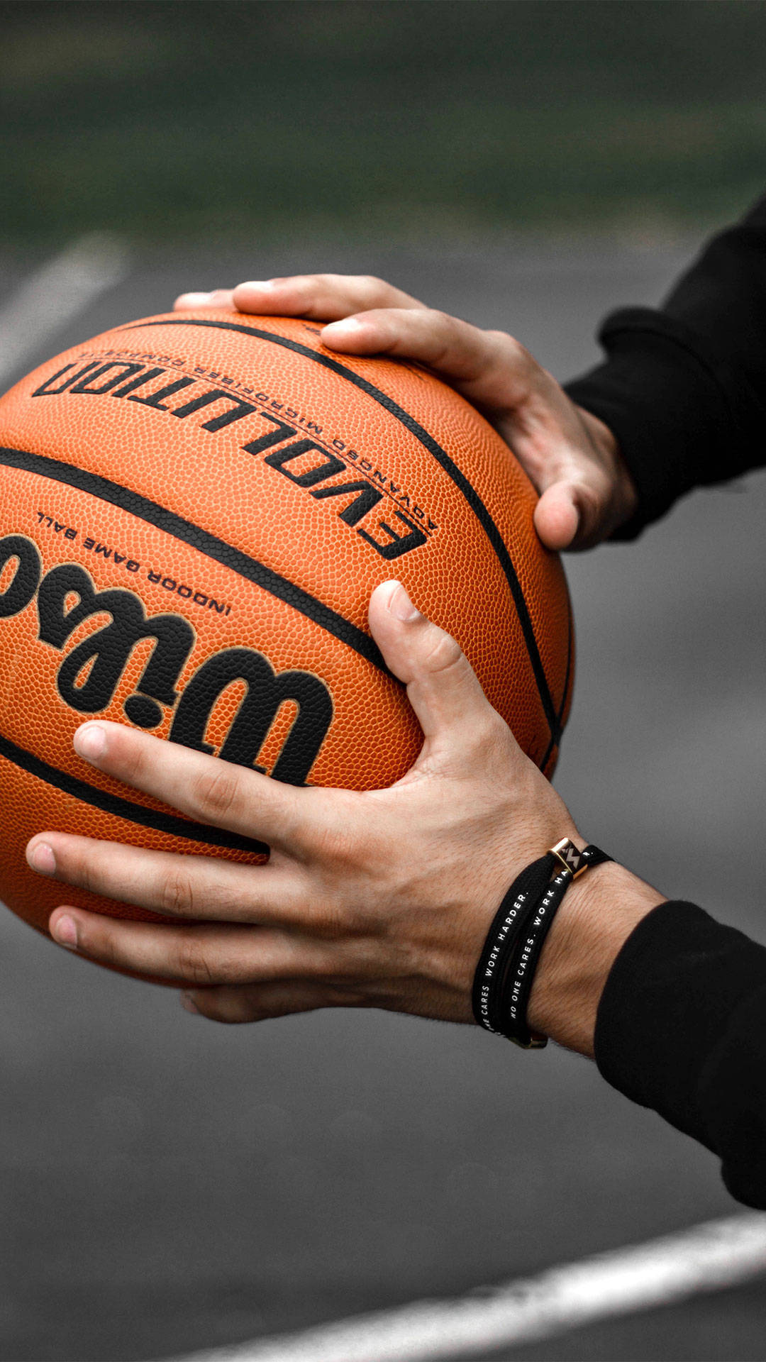 Vivo Y11, orange Wilson basketball, black text, Full HD Phone Wallpaper