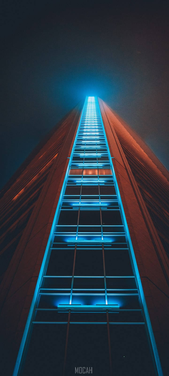 Vivo Y11, blue lights, skyscraper, HD Phone Wallpaper