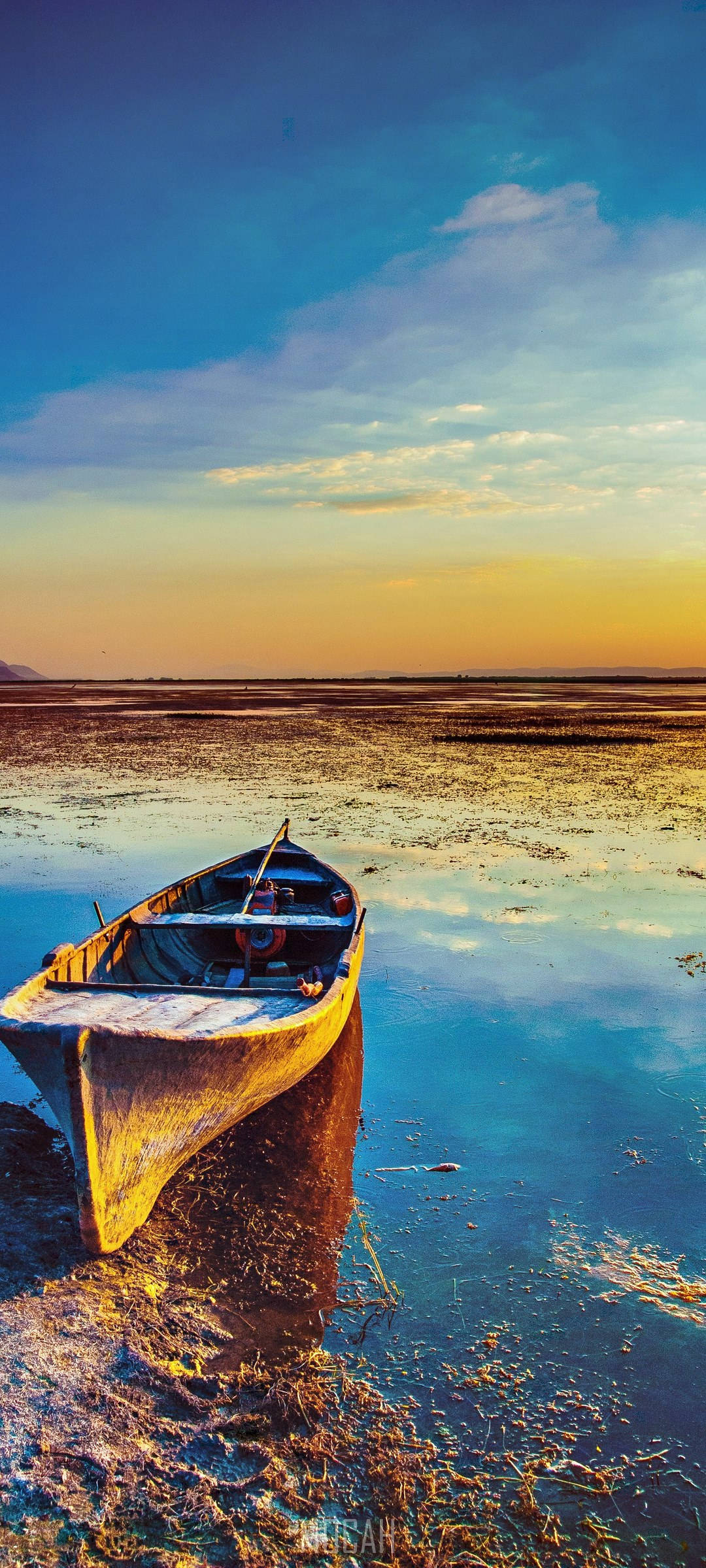 Vivo Y11, boat, sunset, Full HD Phone Wallpaper