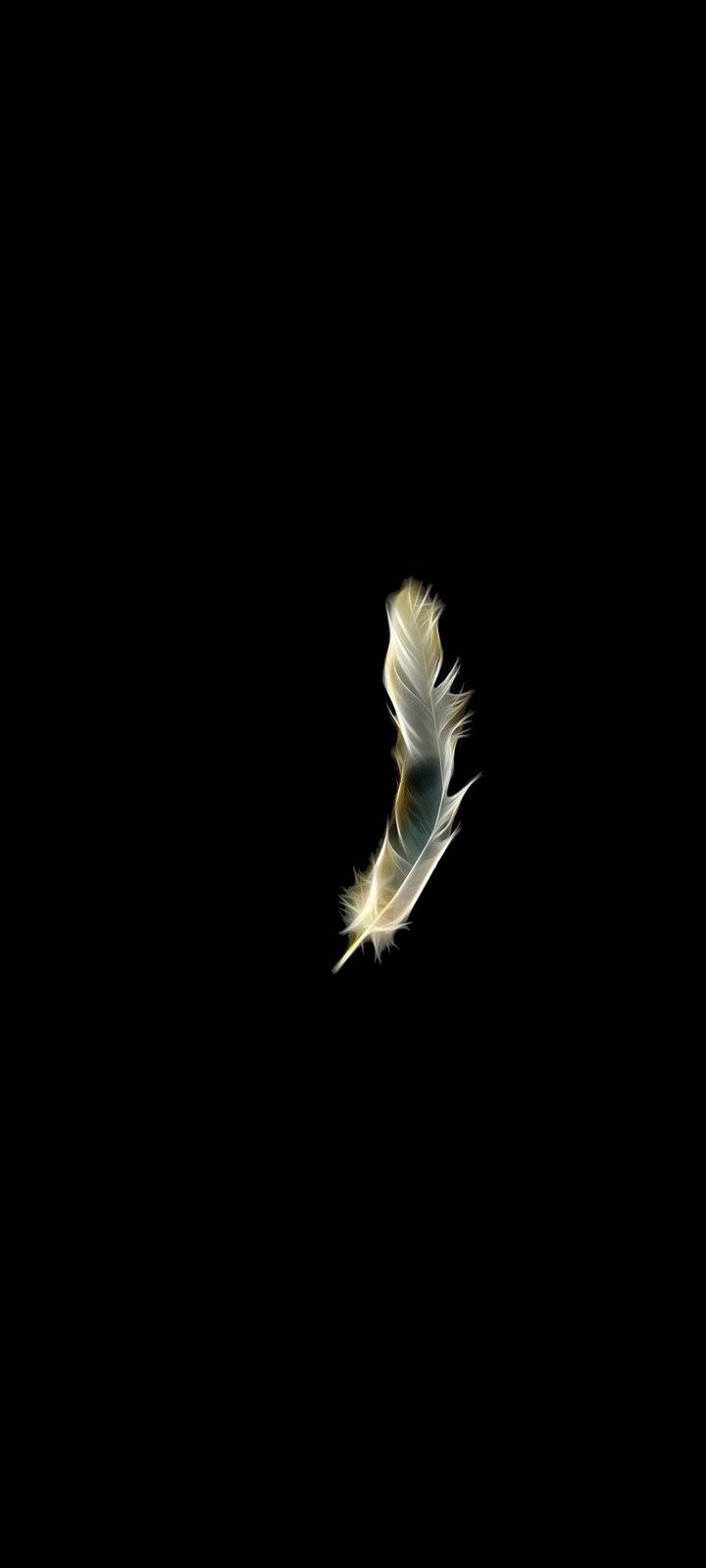 Vivo Y20, white feather, pure black background, HD Phone Wallpaper