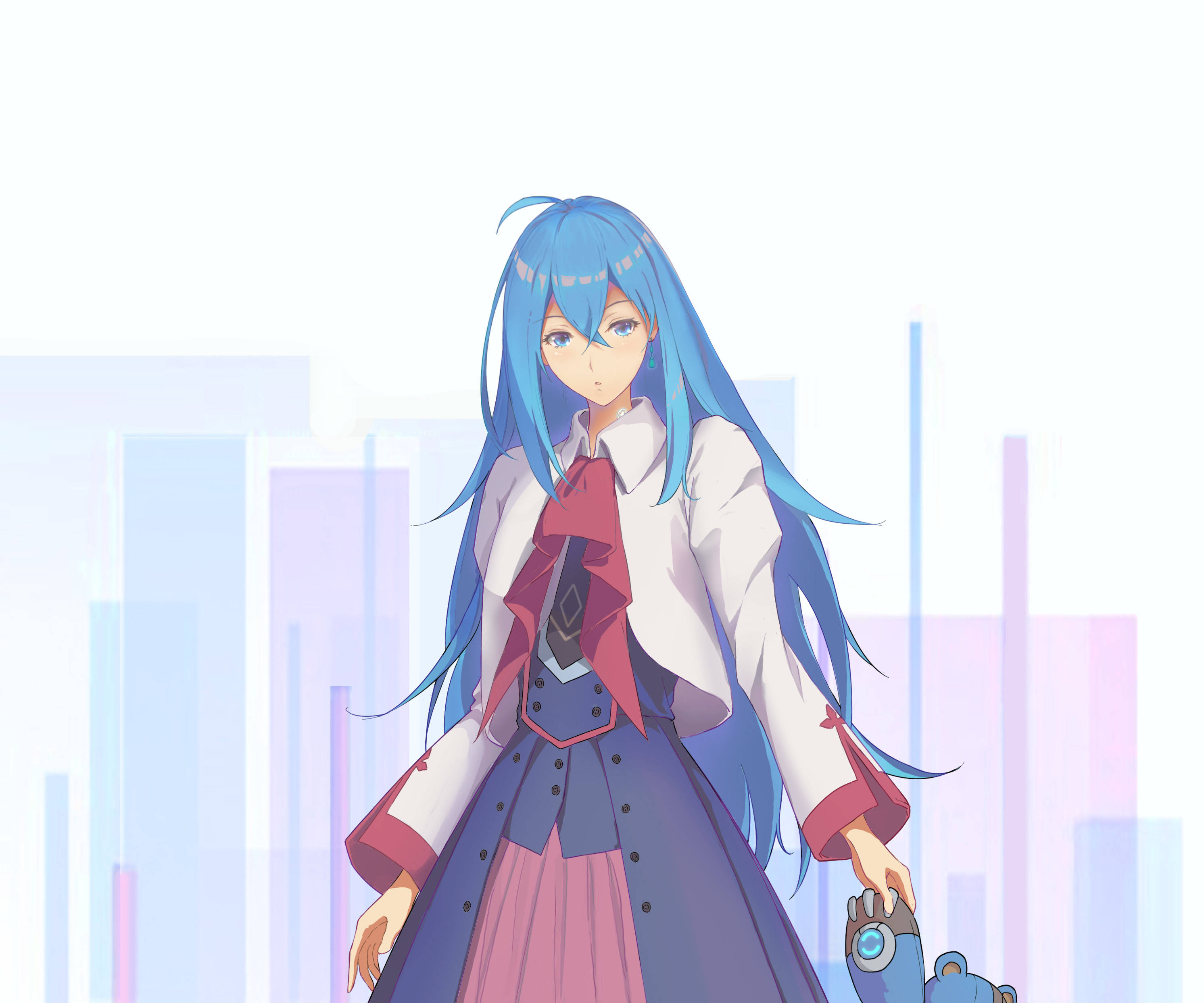 Vivy, blue-haired, anime girl, 2K Desktop Wallpaper