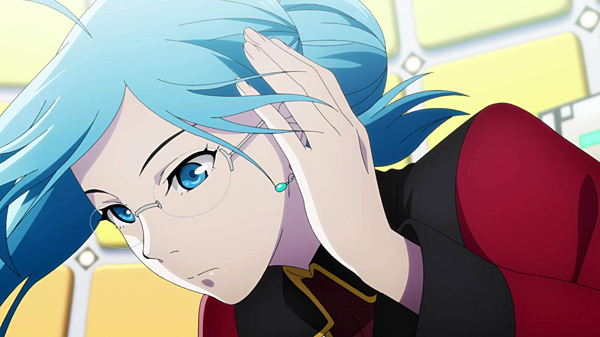 Vivy, blue-haired anime girl, glasses, Full HD Desktop Wallpaper