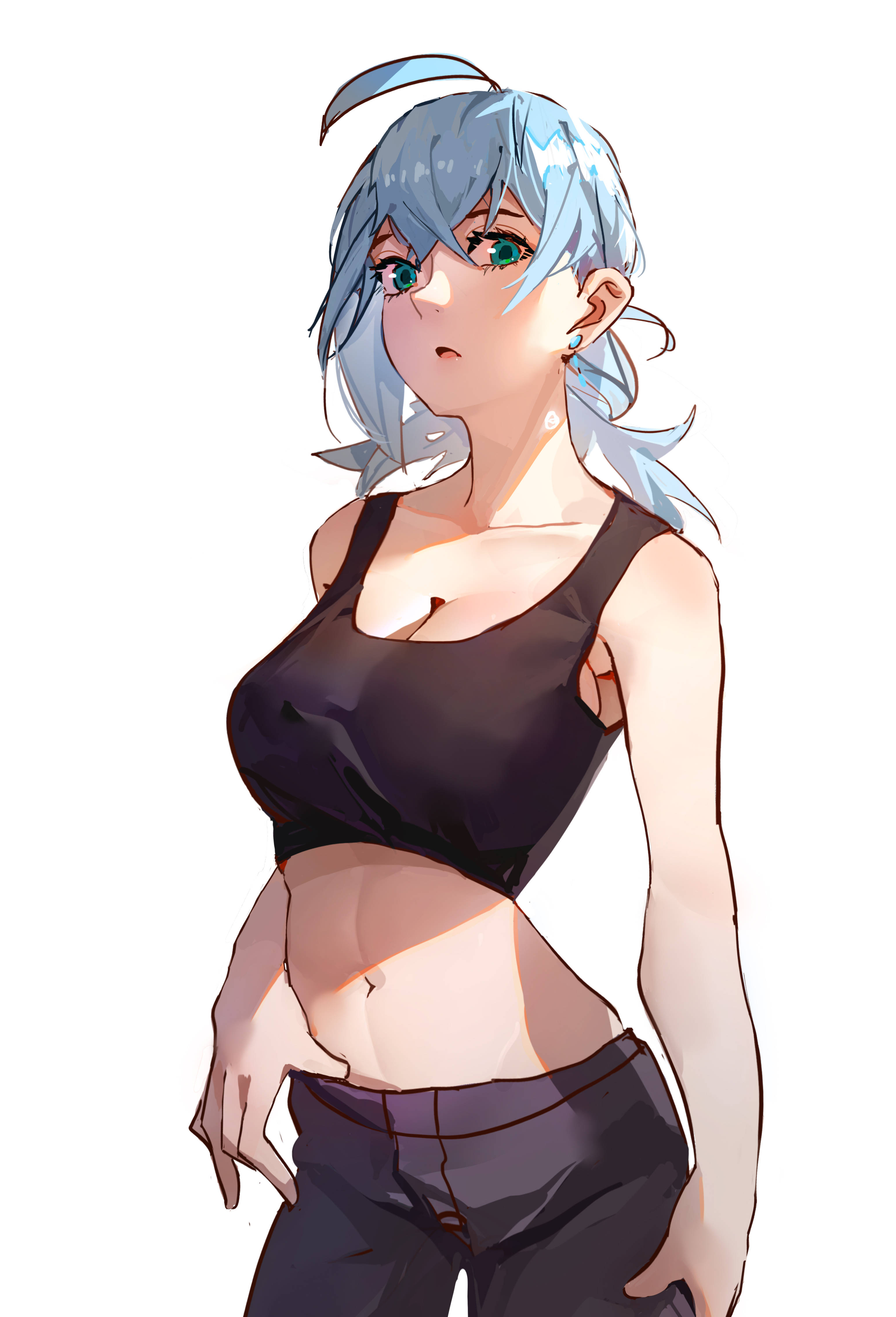 Vivy, blue hair, green eyes, 4K Phone Wallpaper