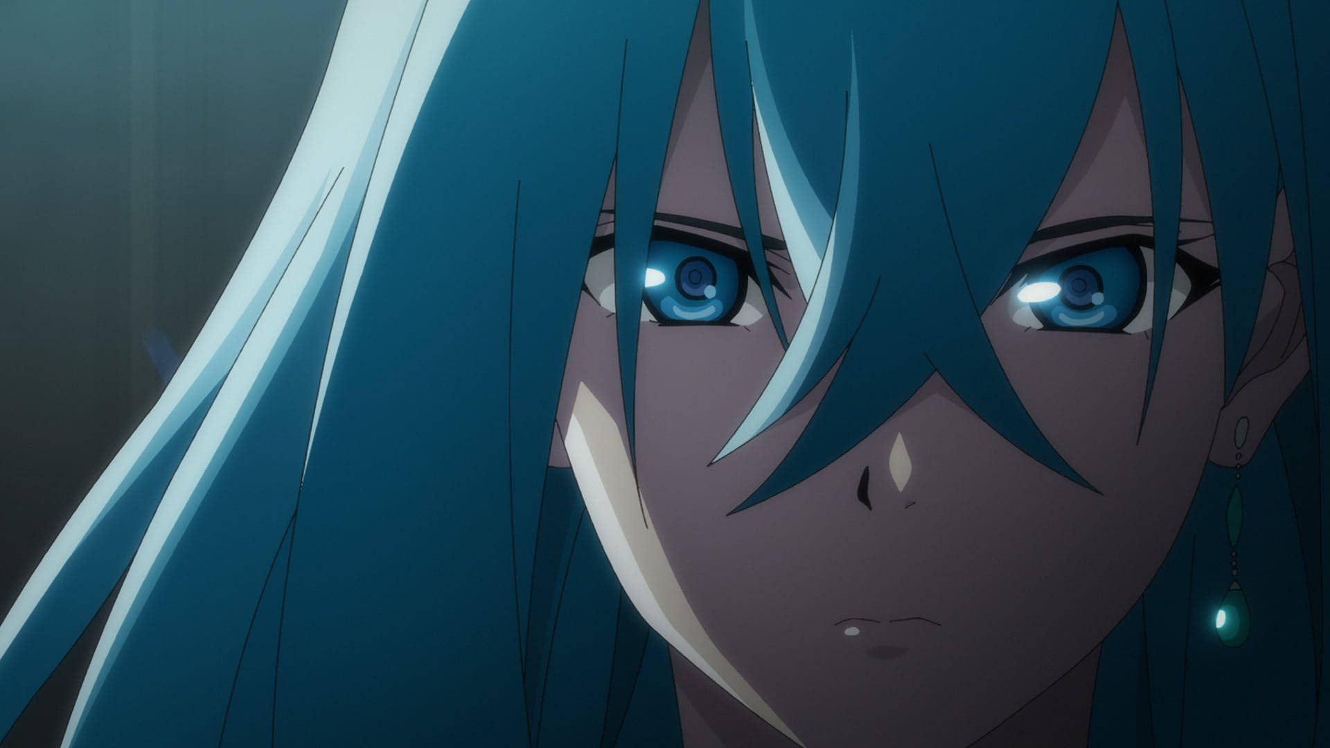 Vivy, glowing blue eyes, teal hair, Full HD Desktop Wallpaper