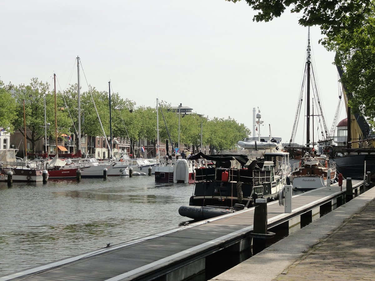 Vlaardingen, harbor, canal, SD Desktop Wallpaper
