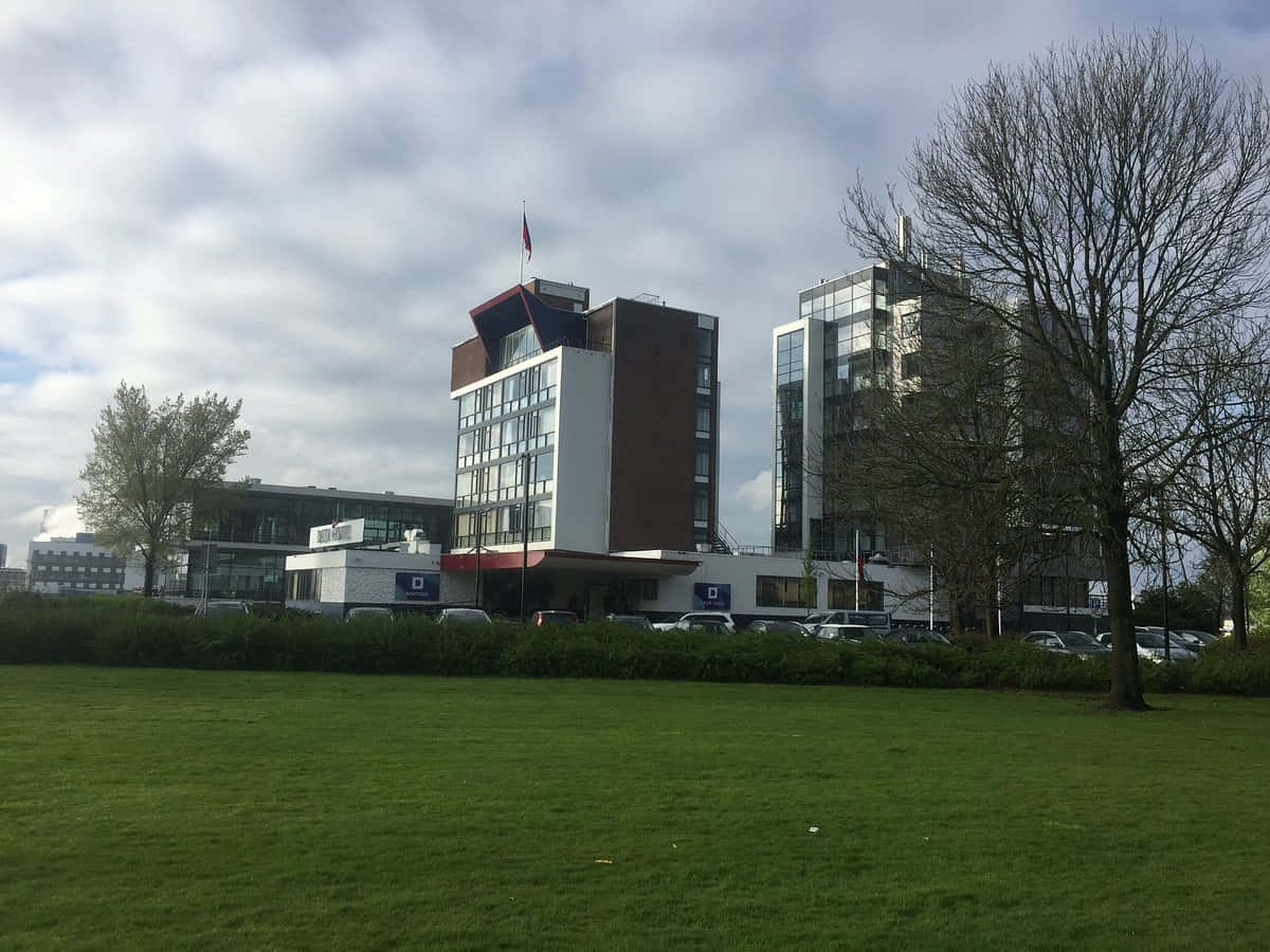Vlaardingen, modern building, glass facade, SD Desktop Wallpaper