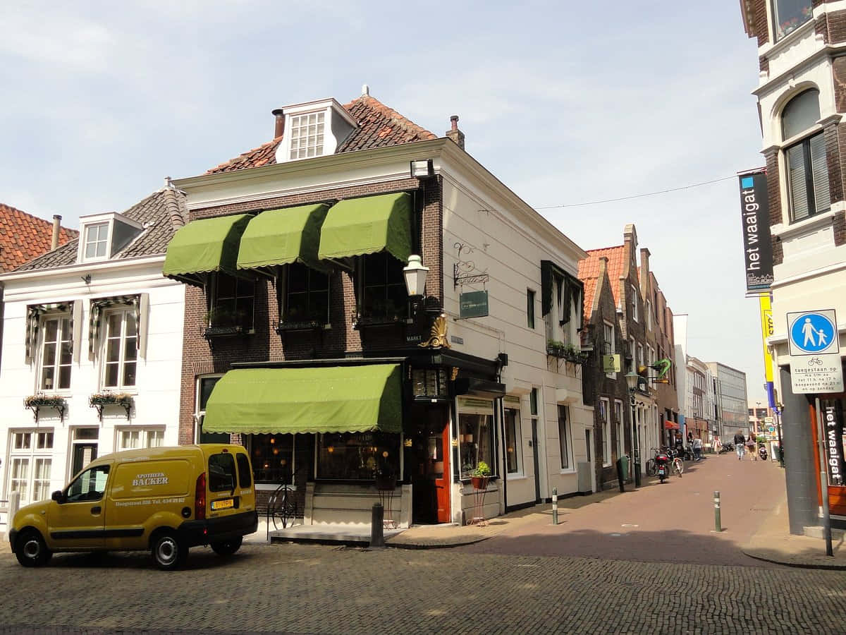 Vlaardingen, historical city center, cobblestone street, SD Desktop Wallpaper