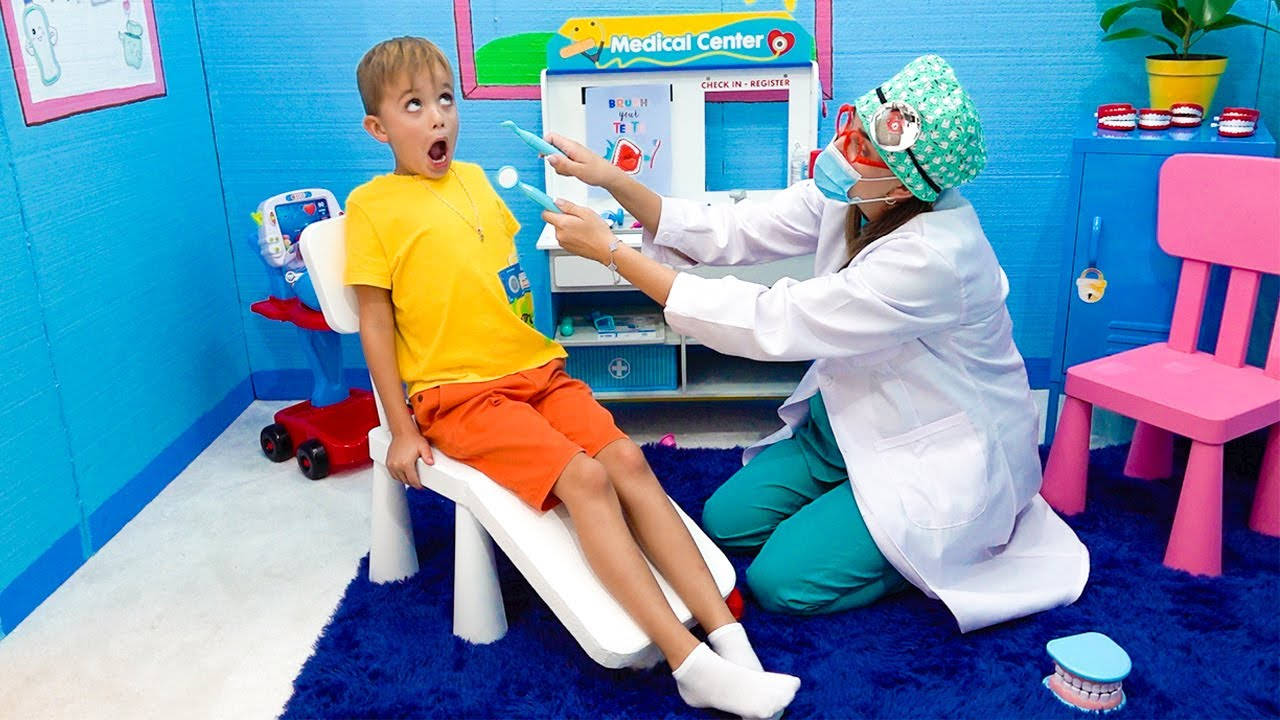 Vlad And Niki, toy dental chair, playful dentist, HD Desktop Wallpaper