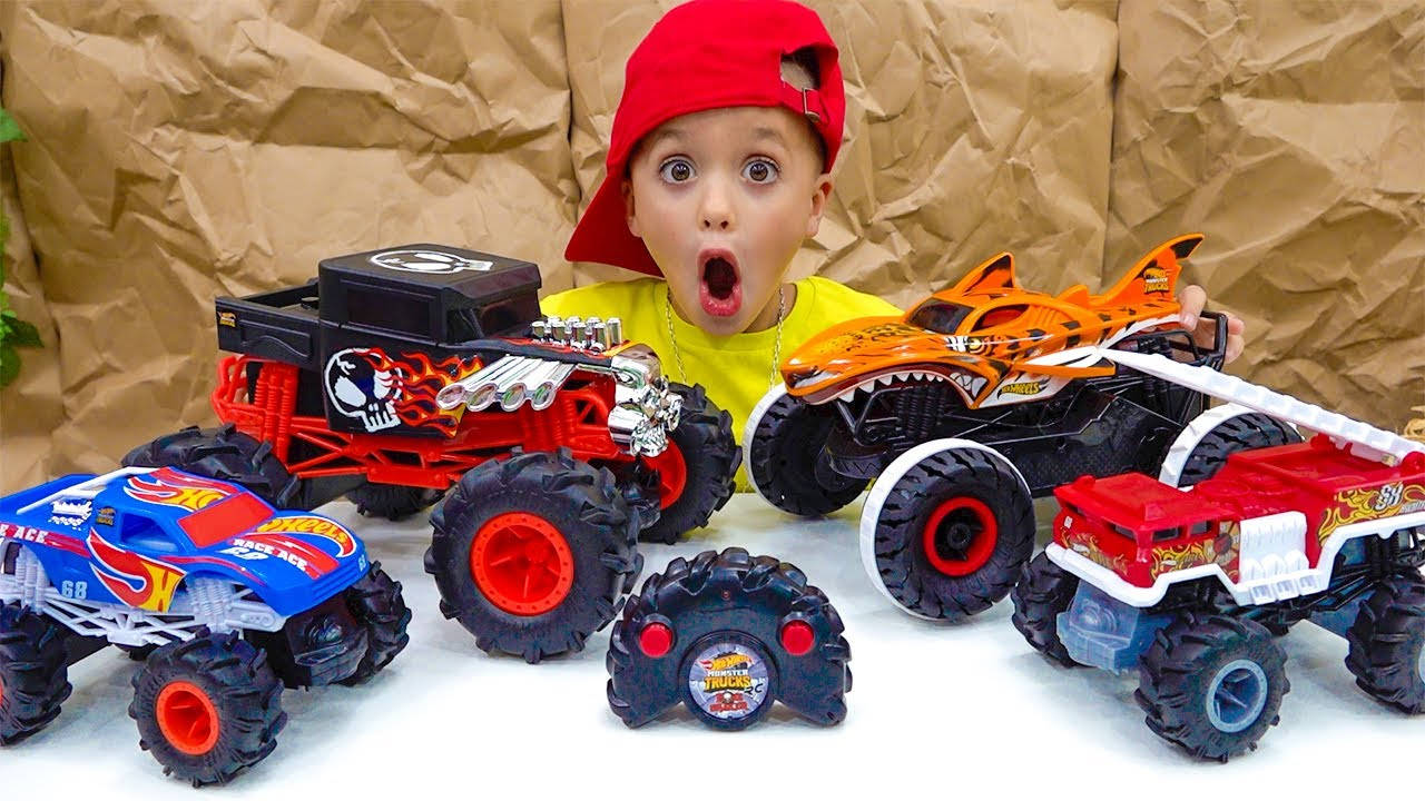 Vlad And Niki, monster truck, red cap, HD Desktop Wallpaper