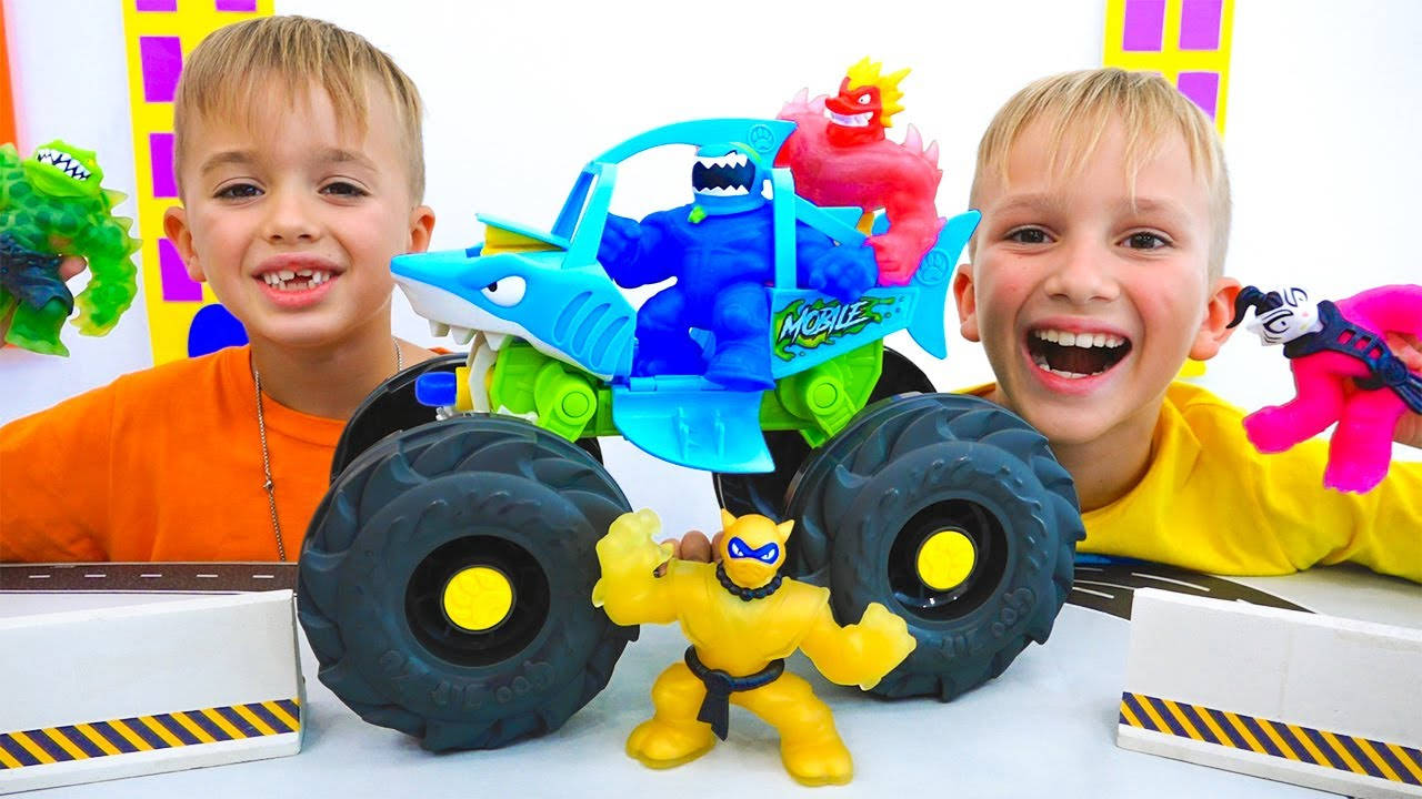 Vlad And Niki, monster truck toys, action figures, HD Desktop Wallpaper