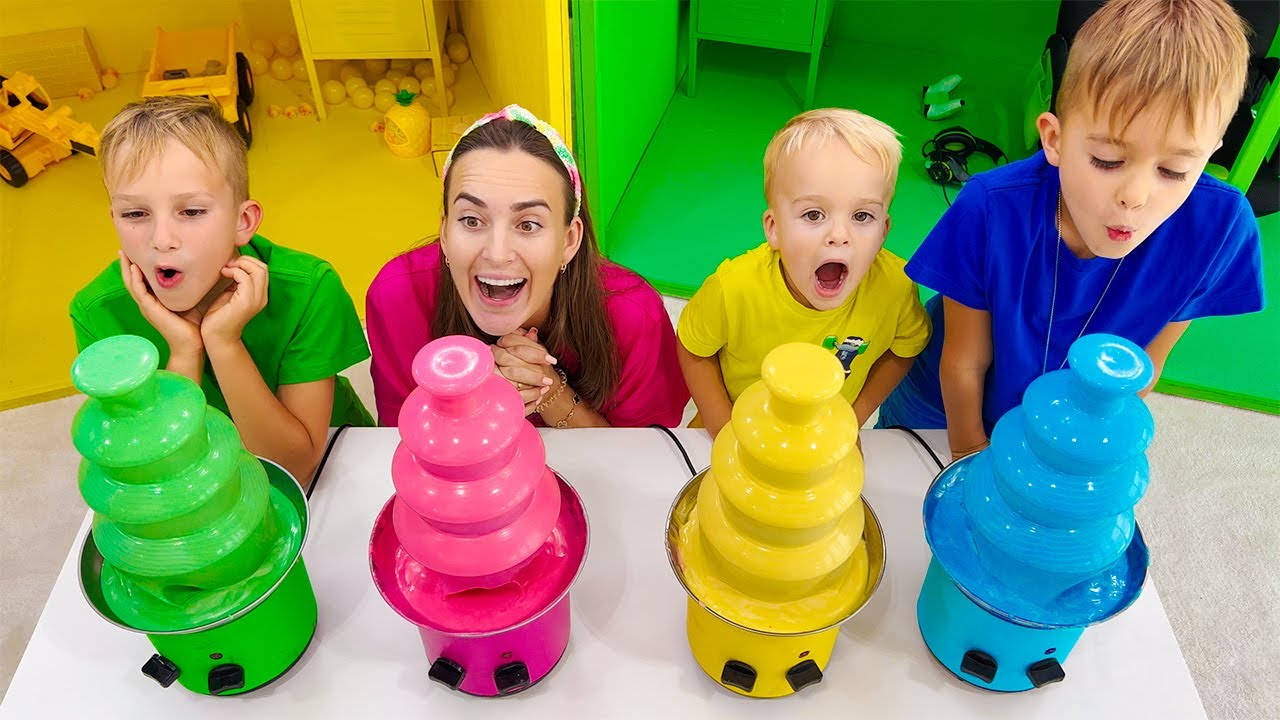 Vlad And Niki, candy fountain, tiered chocolate fountain, HD Desktop Wallpaper