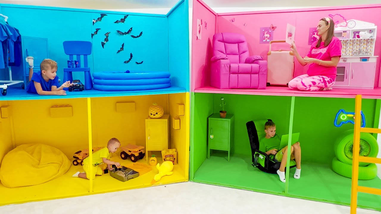 Vlad And Niki, modular playhouse, bright rooms, HD Desktop Wallpaper